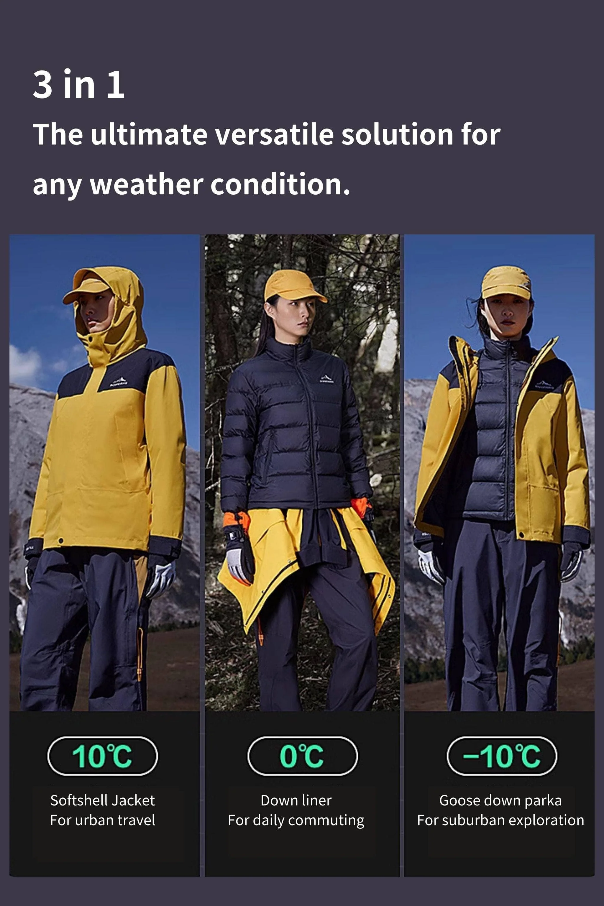 3 in 1 All Weather Plus Goose Down Contrast Jacket 2430 - Image 8