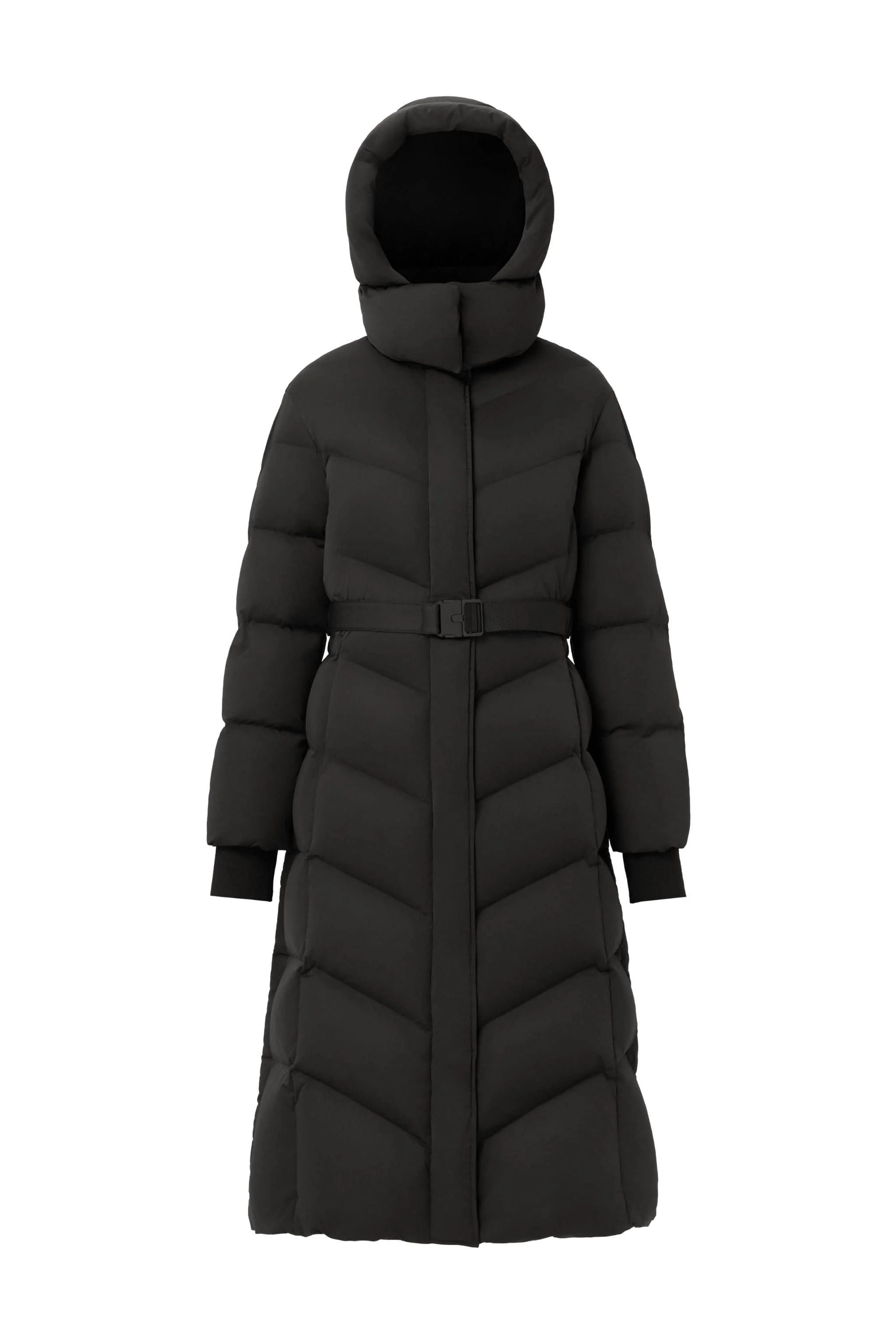 AREAL Women's Full Length Goose Down Jacket With Belt 922 - Image 8