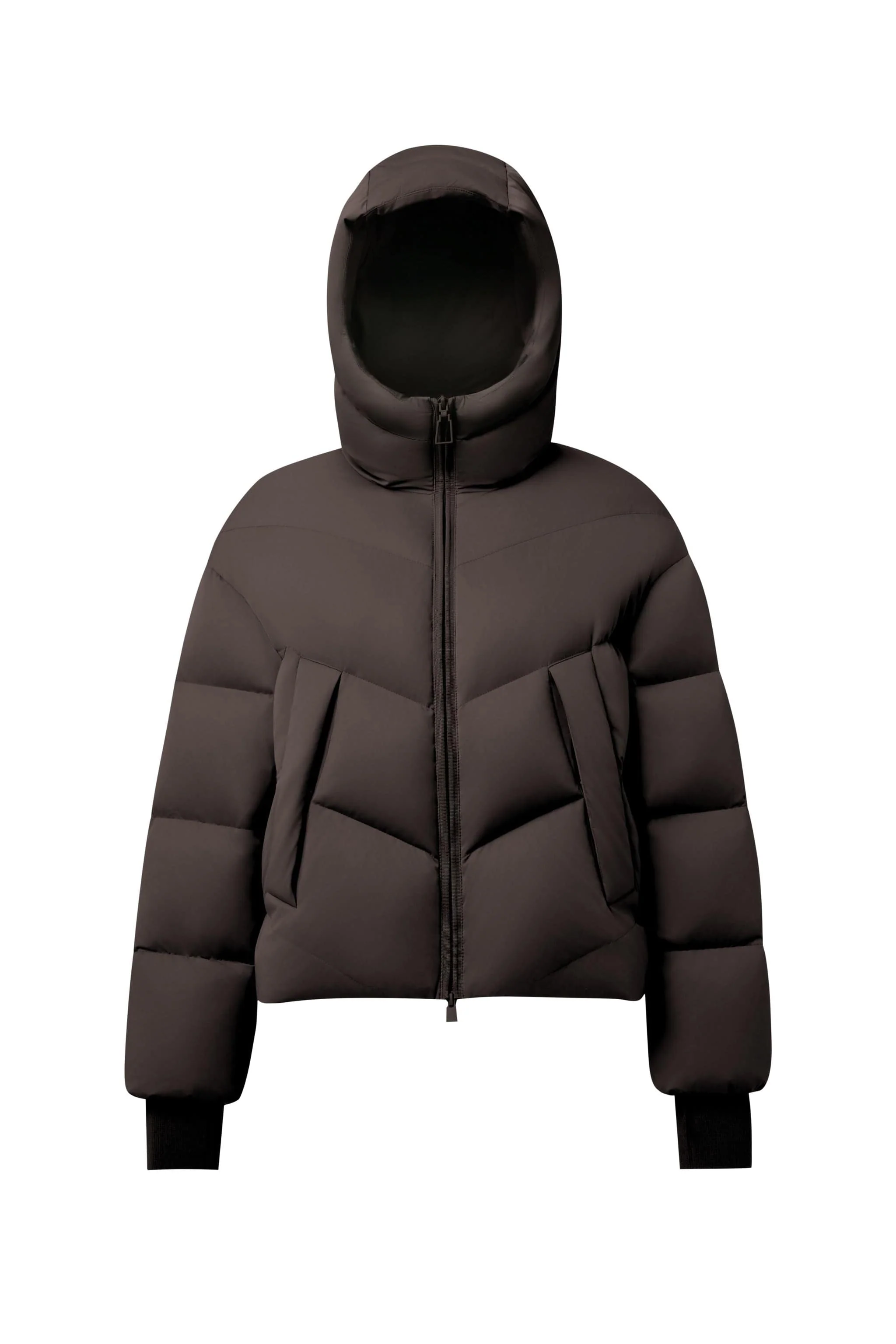 AREAL Women's Short Goose Down Puffer With Hood 914 - Image 6