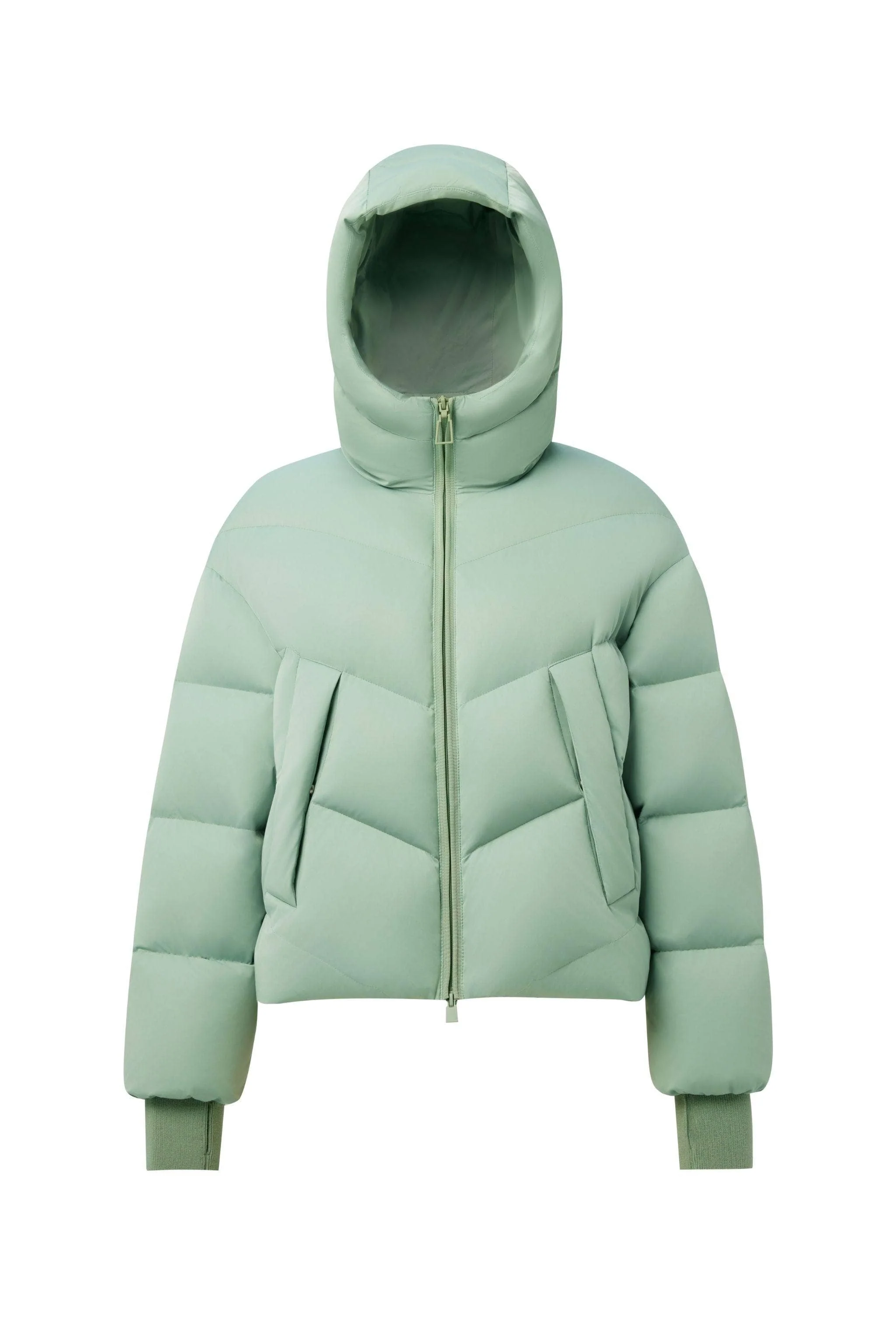 AREAL Women's Short Goose Down Puffer With Hood 914 - Image 8
