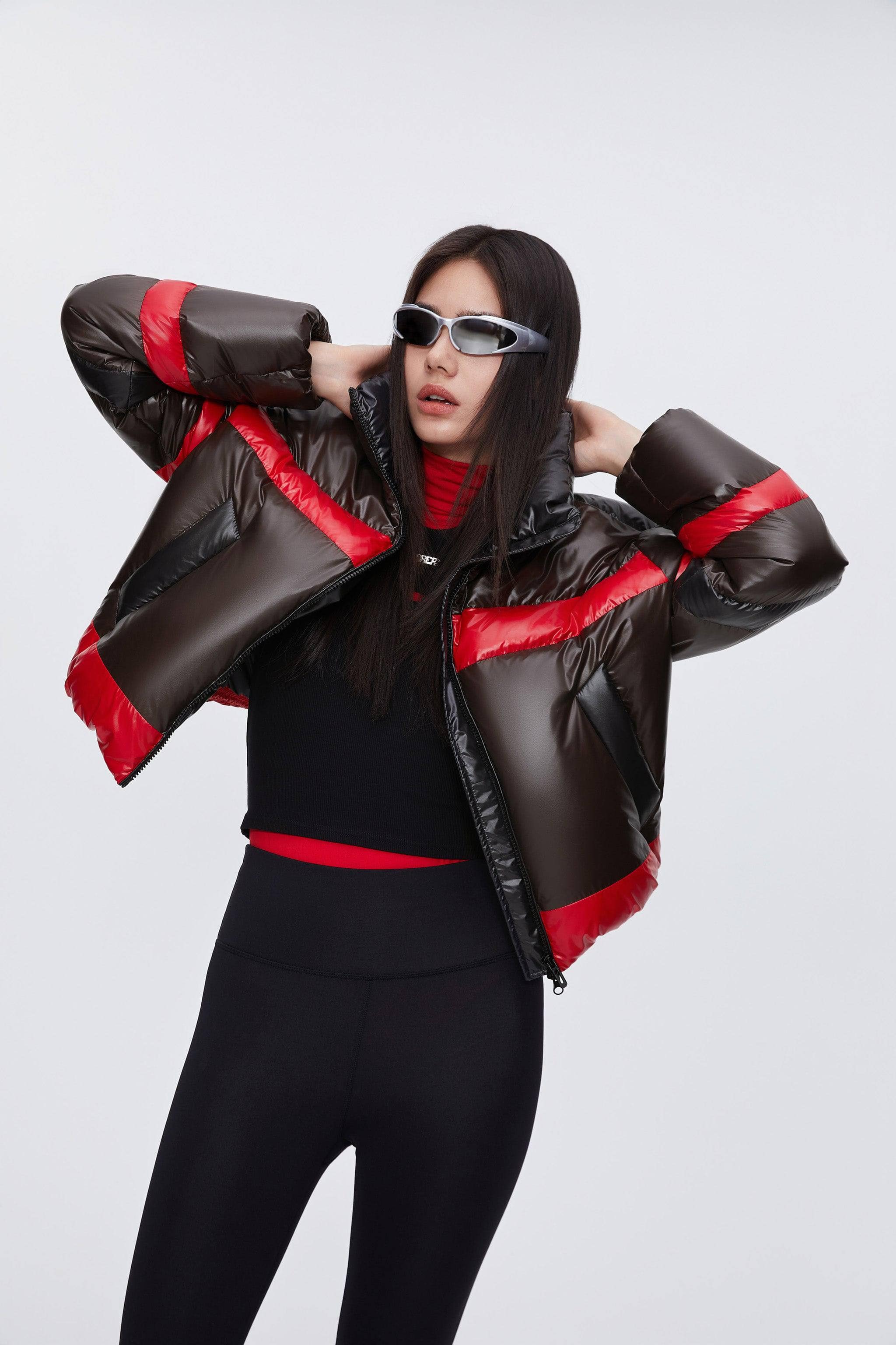 Women's BSD X MSGM Cropped Funnel Neck Puffer - Image 2