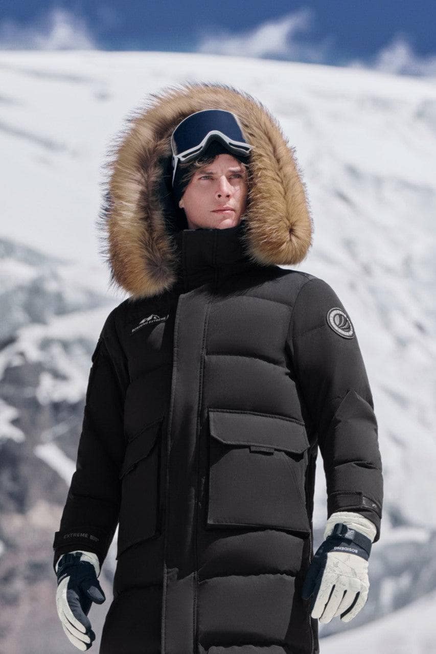 Classic Extreme Full Length Goose Down Parka Fur Hood - Image 11