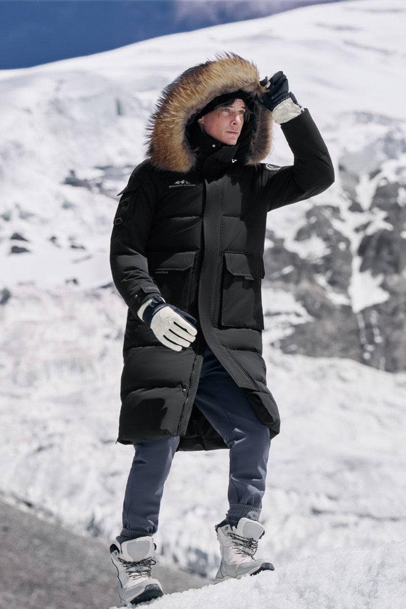 Classic Extreme Full Length Goose Down Parka Fur Hood - Image 12