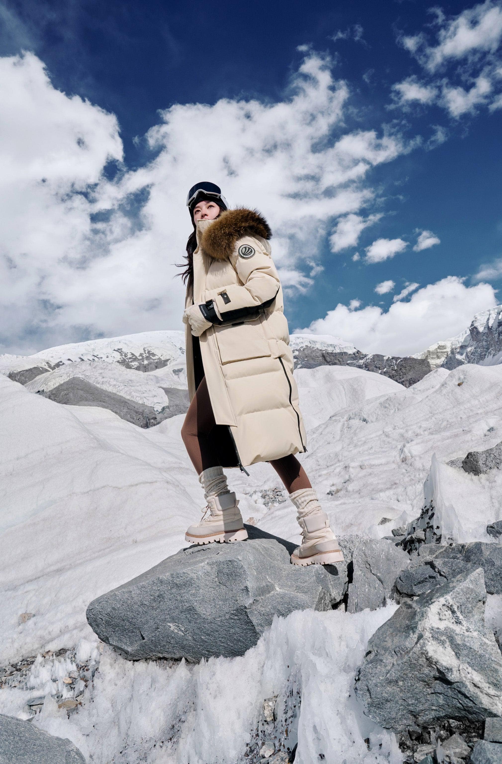 Classic Extreme Full Length Goose Down Parka Fur Hood - Image 14