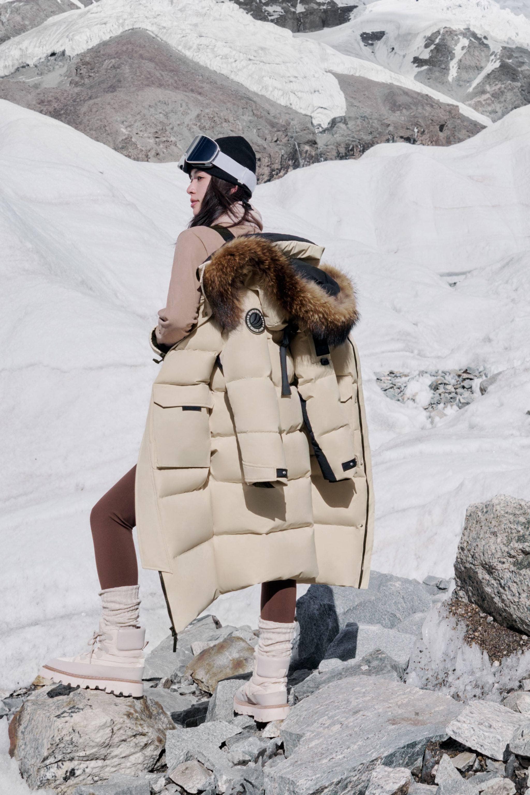 Classic Extreme Full Length Goose Down Parka Fur Hood - Image 15