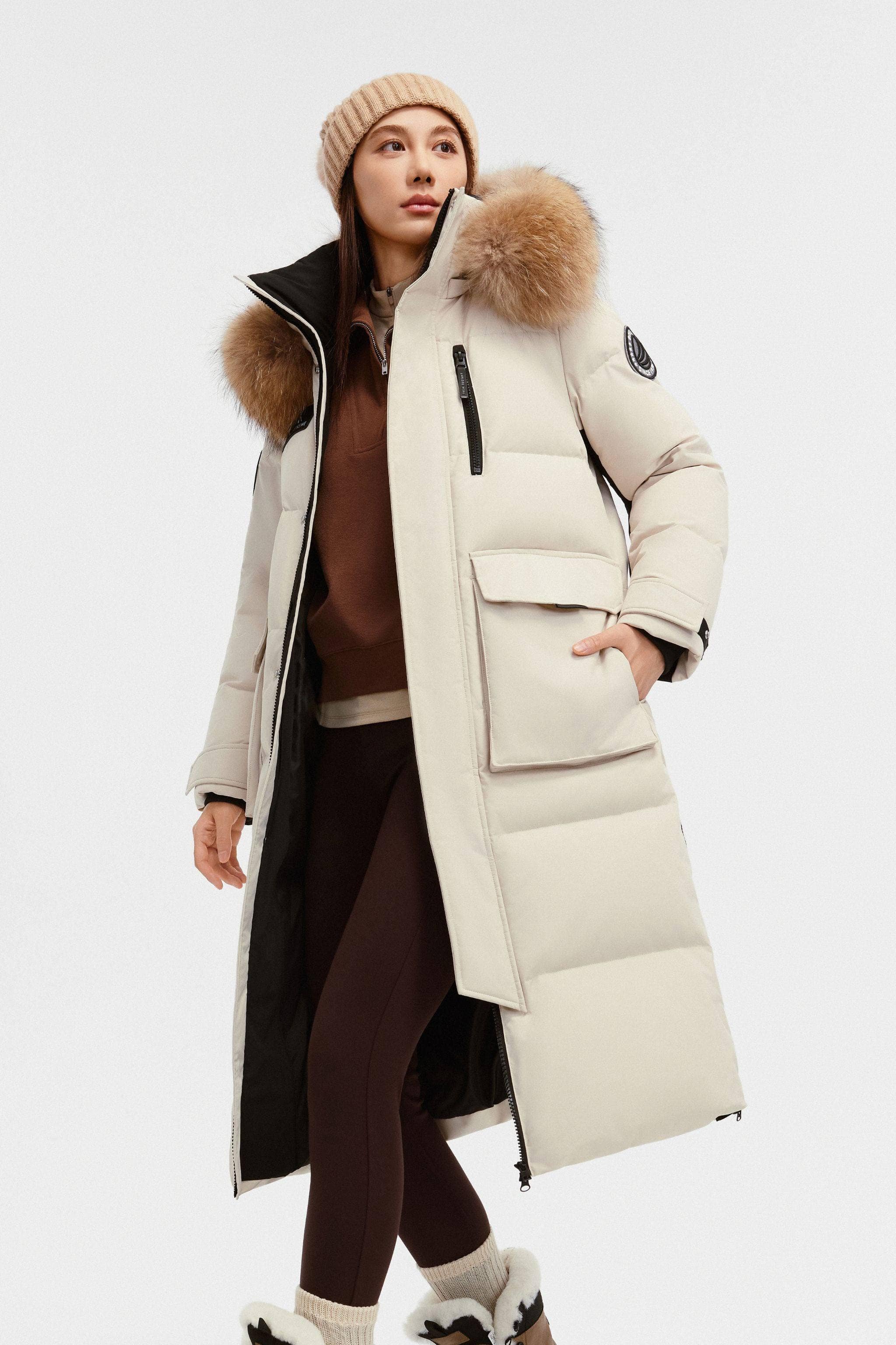 Classic Extreme Full Length Goose Down Parka Fur Hood - Image 20