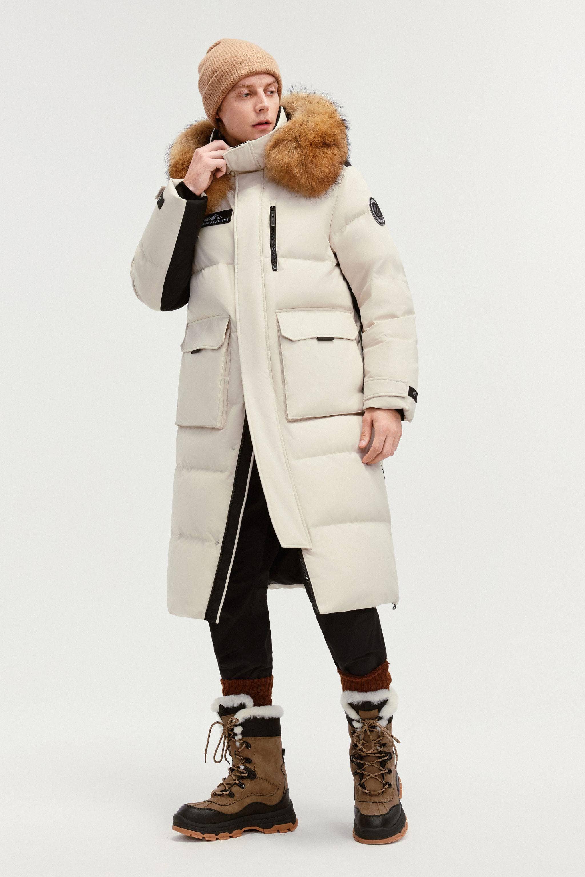 Classic Extreme Full Length Goose Down Parka Fur Hood - Image 21