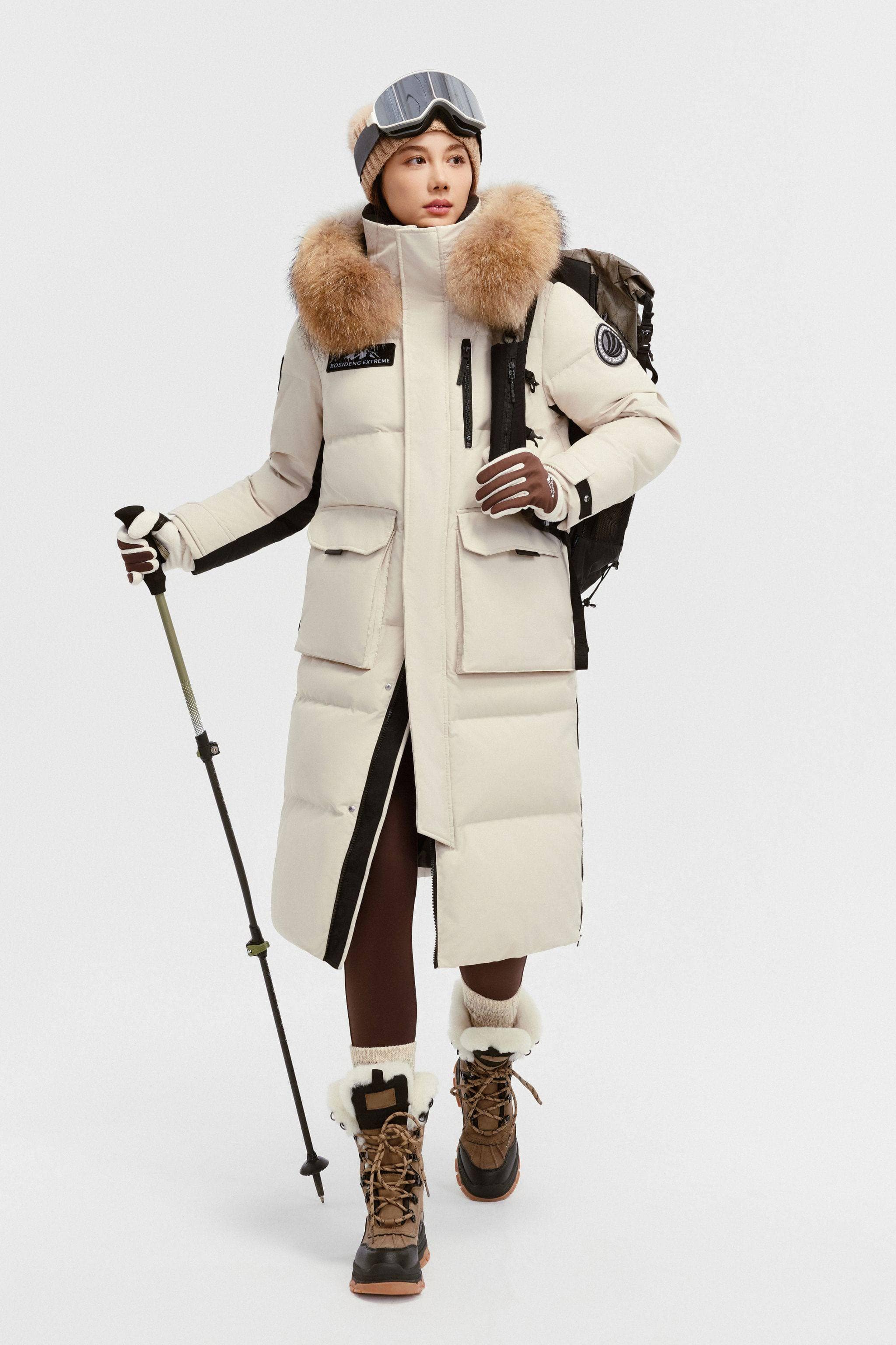 Classic Extreme Full Length Goose Down Parka Fur Hood - Image 22