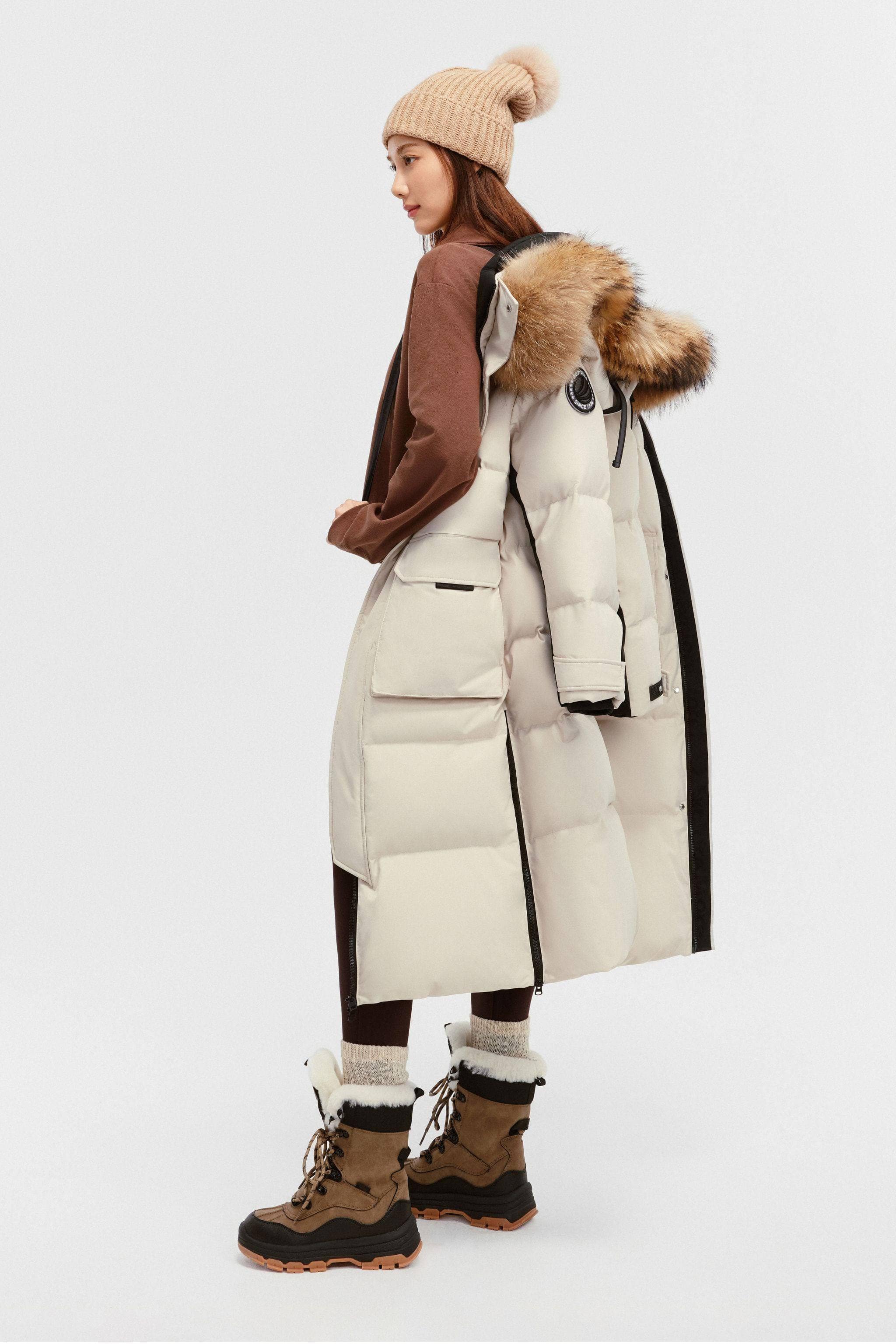 Classic Extreme Full Length Goose Down Parka Fur Hood - Image 23