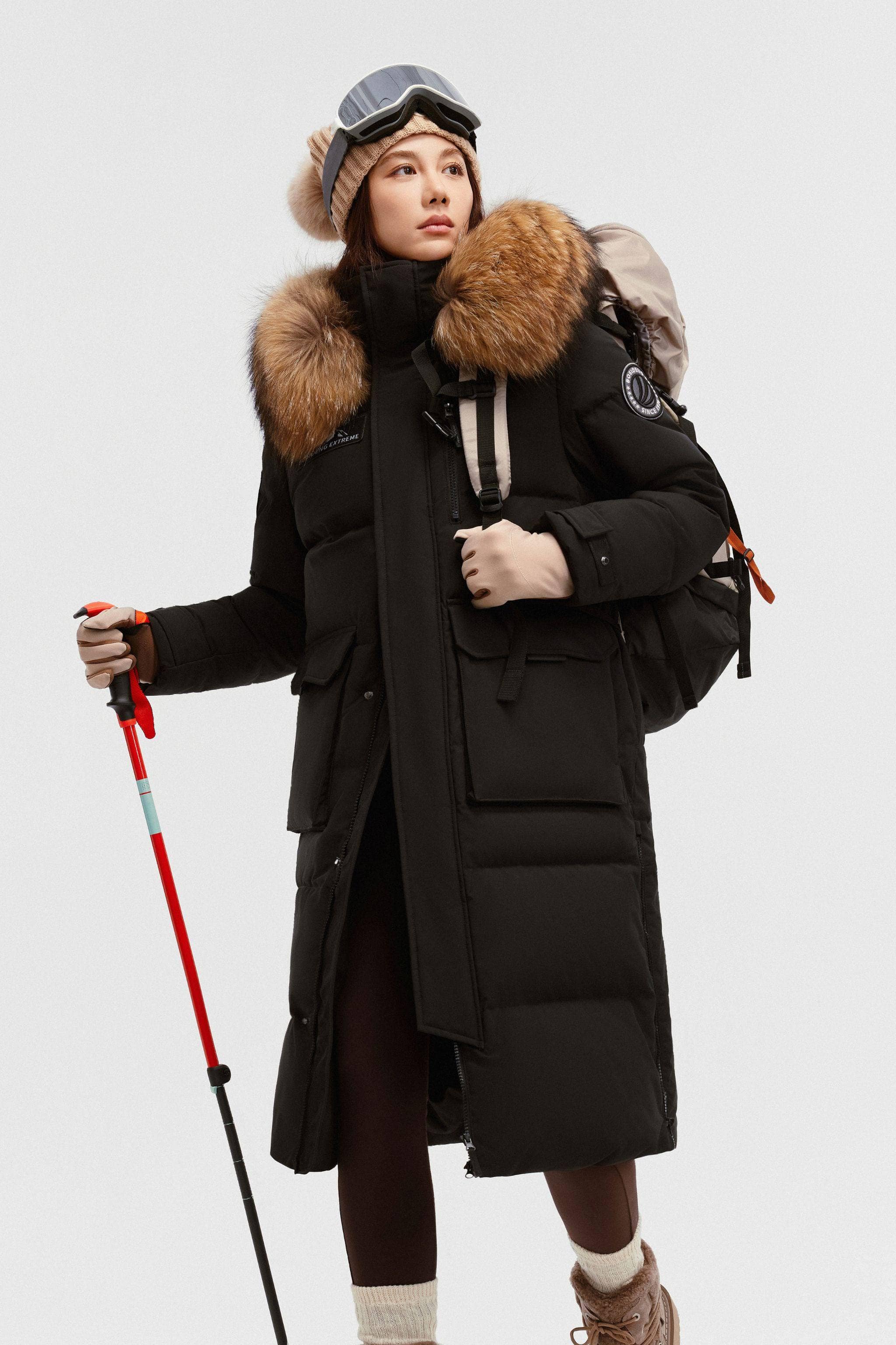 Classic Extreme Full Length Goose Down Parka Fur Hood - Image 29