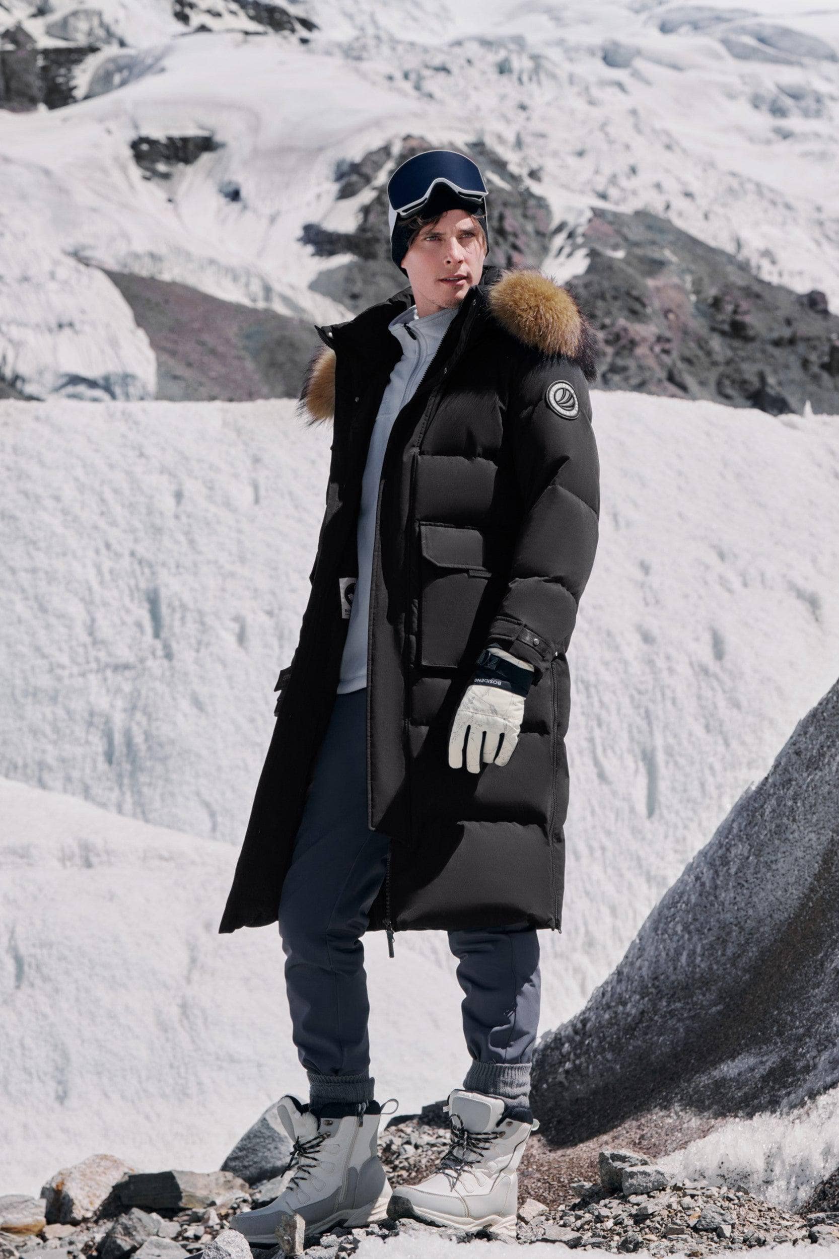 Classic Extreme Full Length Goose Down Parka Fur Hood - Image 9