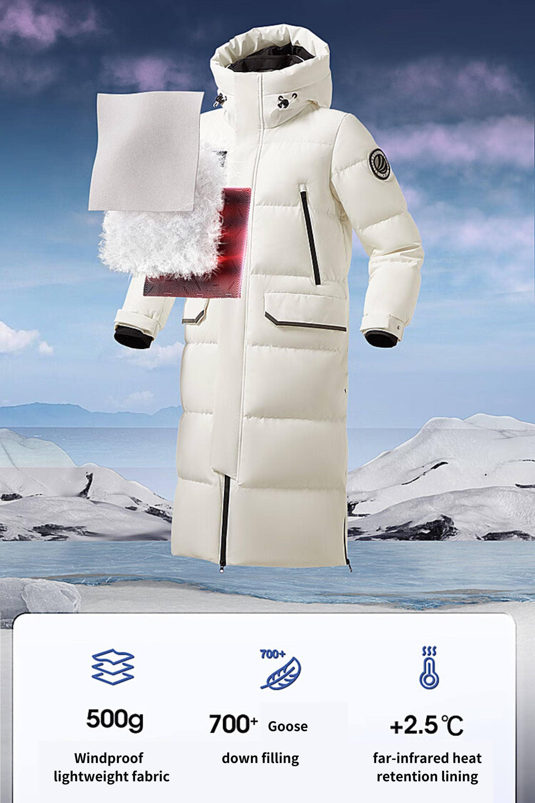 Light Extreme Neutral Goose DownParka2320 - Image 8