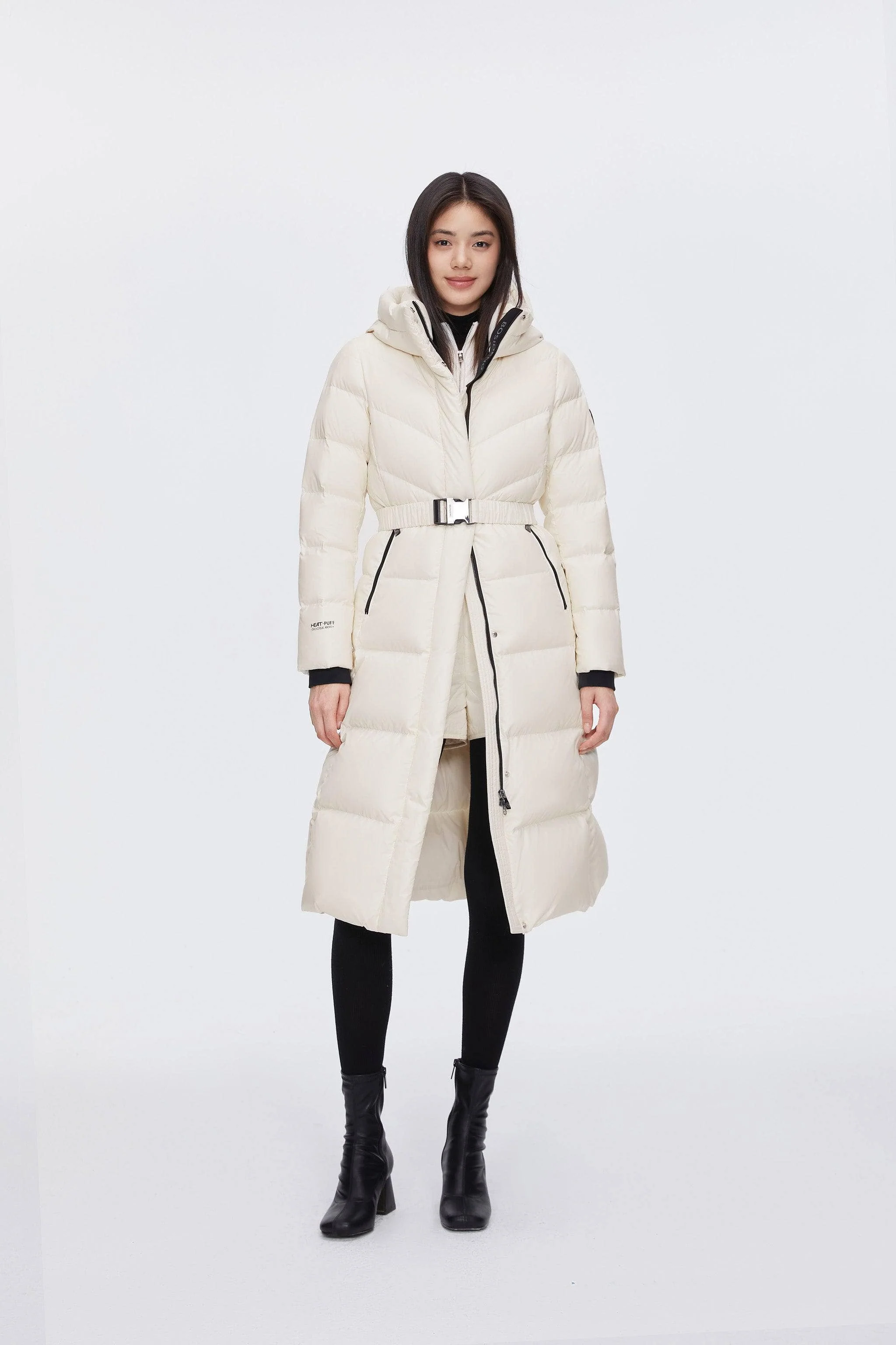 Classic Long Hooded Puffer With Belt - Image 10