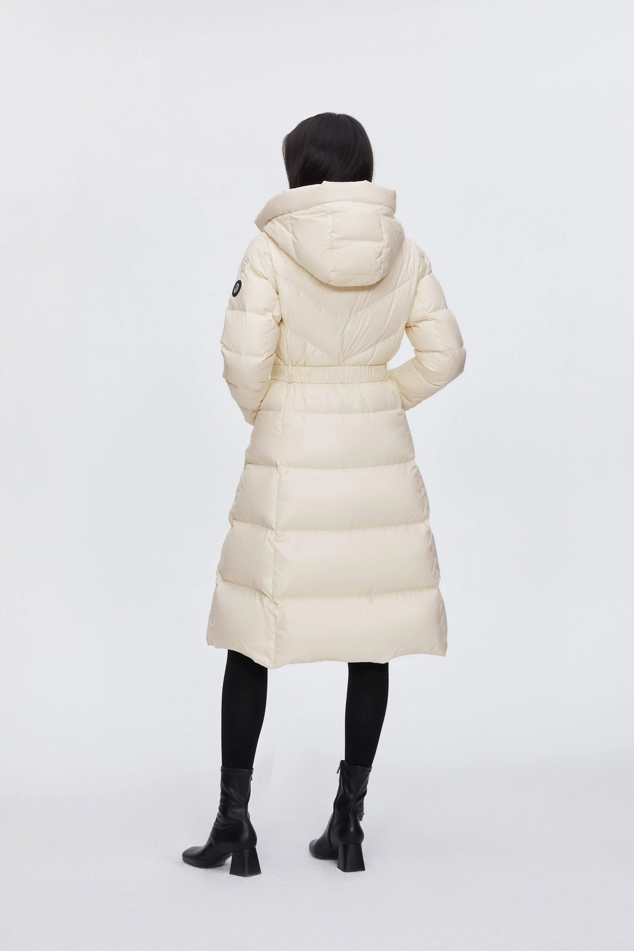 Classic Long Hooded Puffer With Belt - Image 12