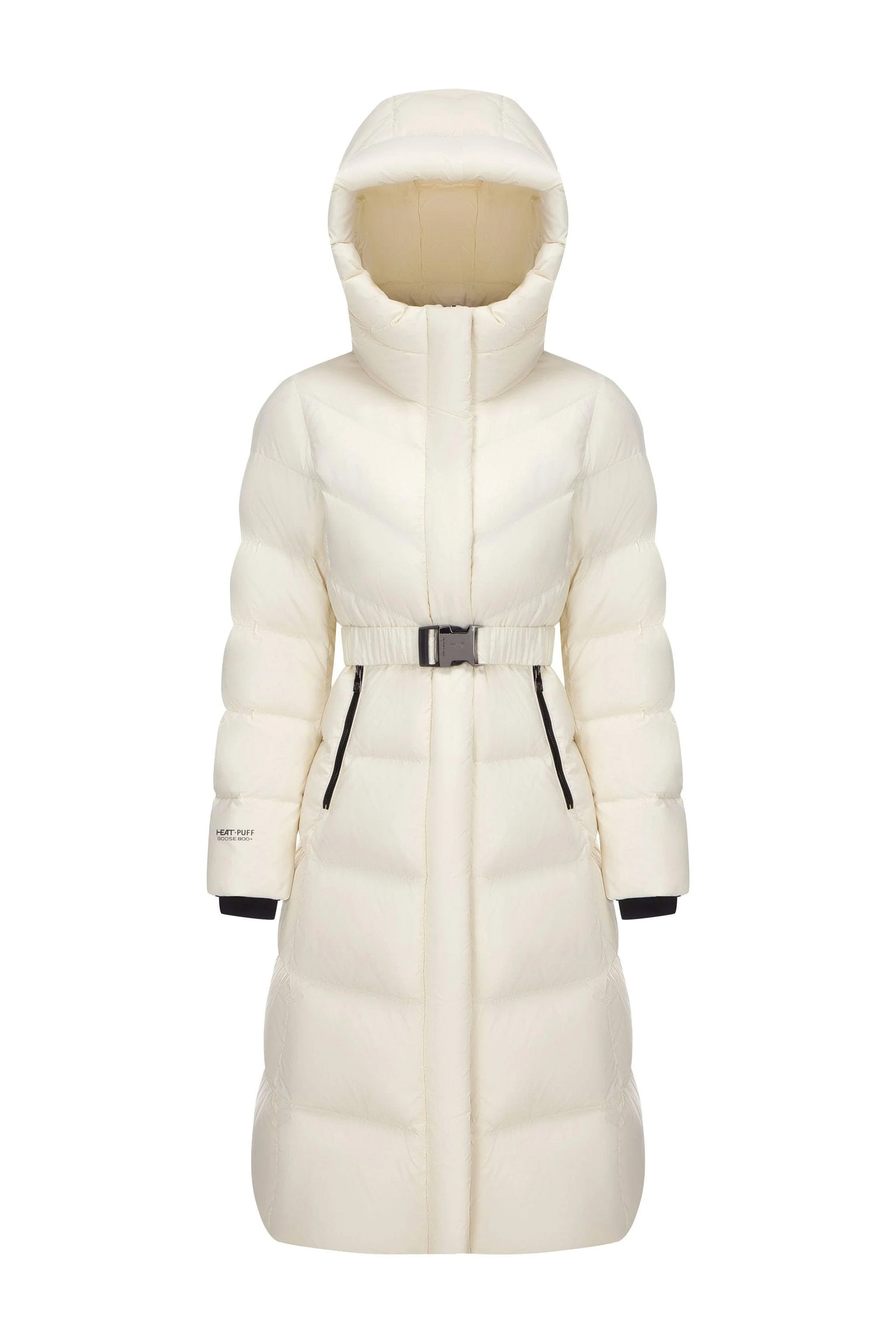 Classic Long Hooded Puffer With Belt - Image 13