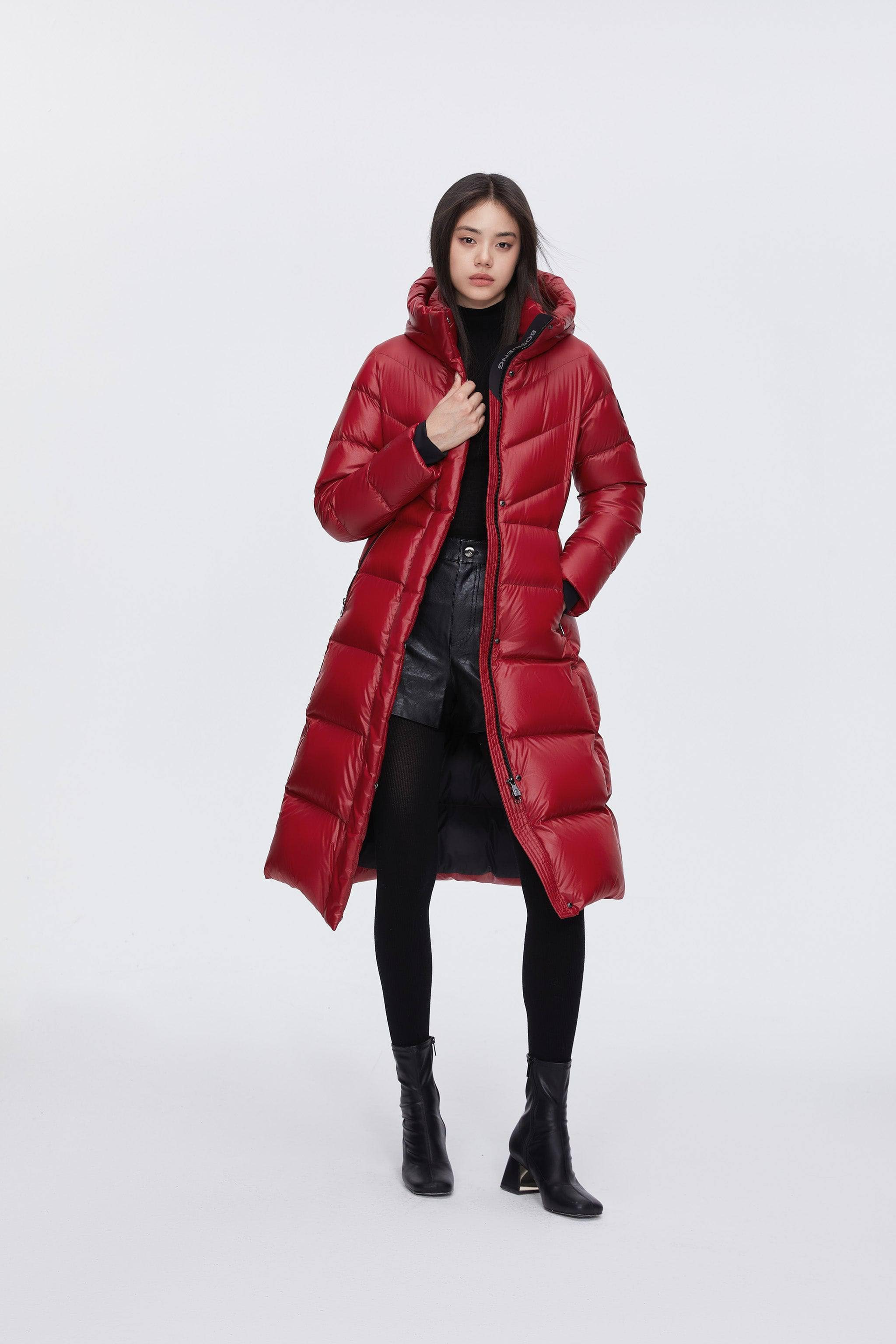 Classic Long Hooded Puffer With Belt - Image 15