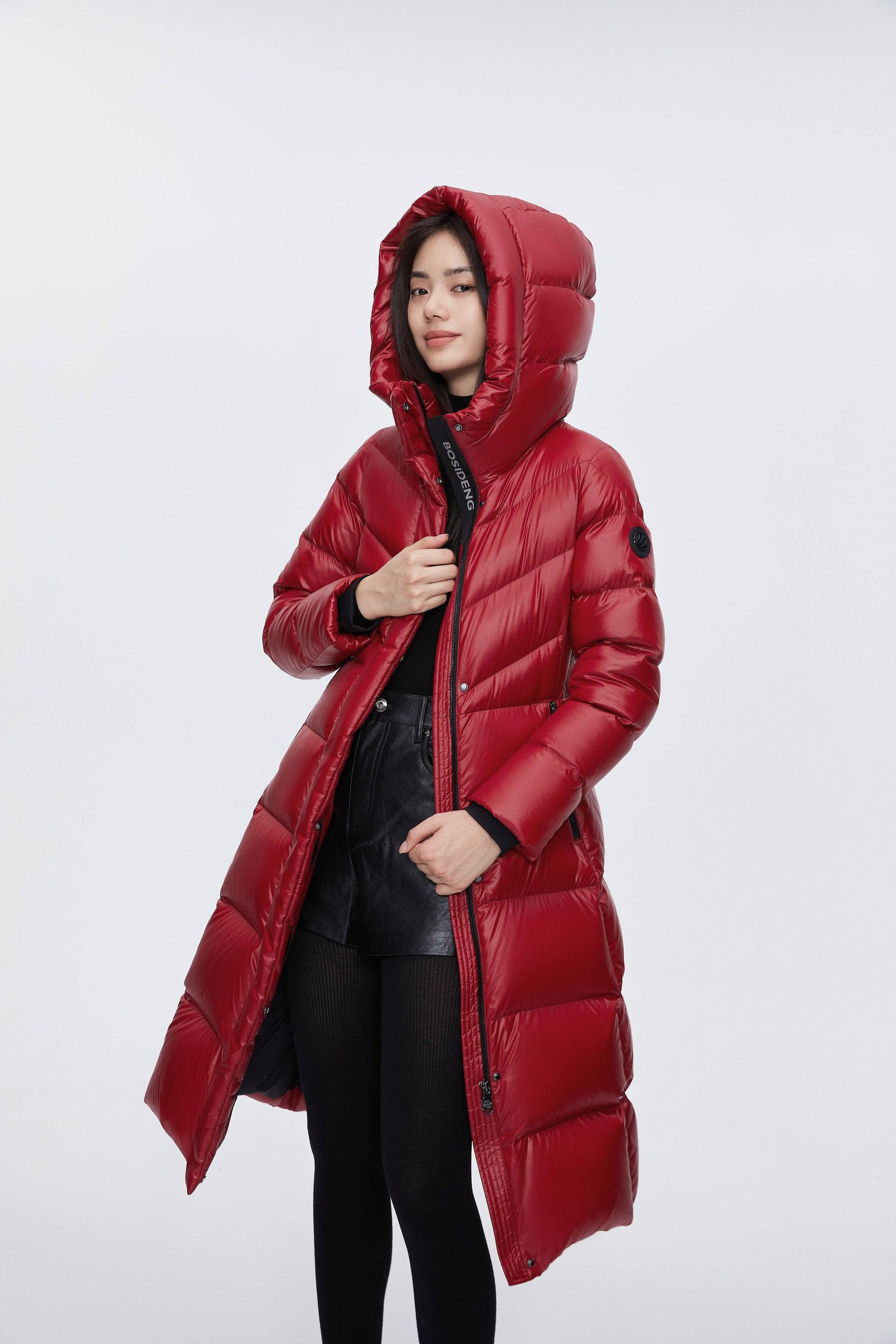 Classic Long Hooded Puffer With Belt - Image 16