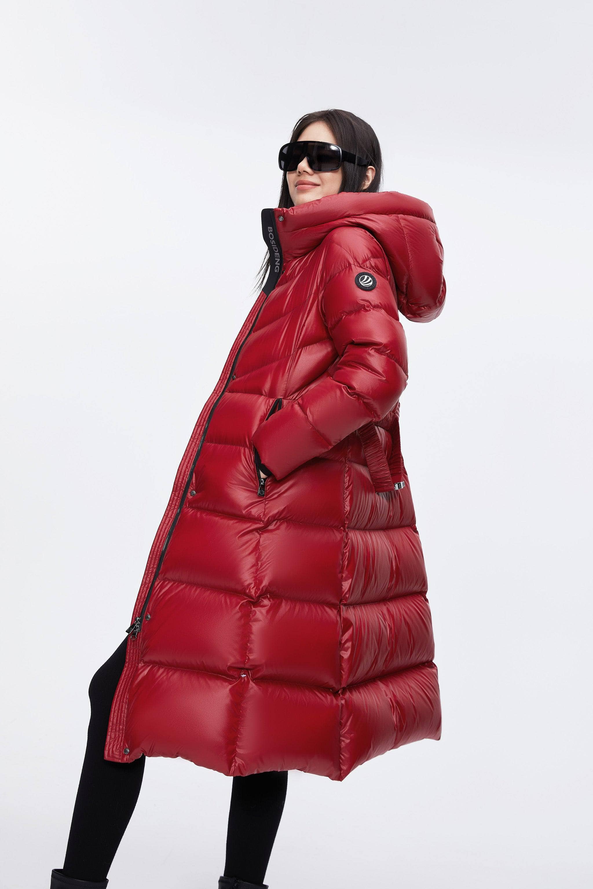 Classic Long Hooded Puffer With Belt - Image 17