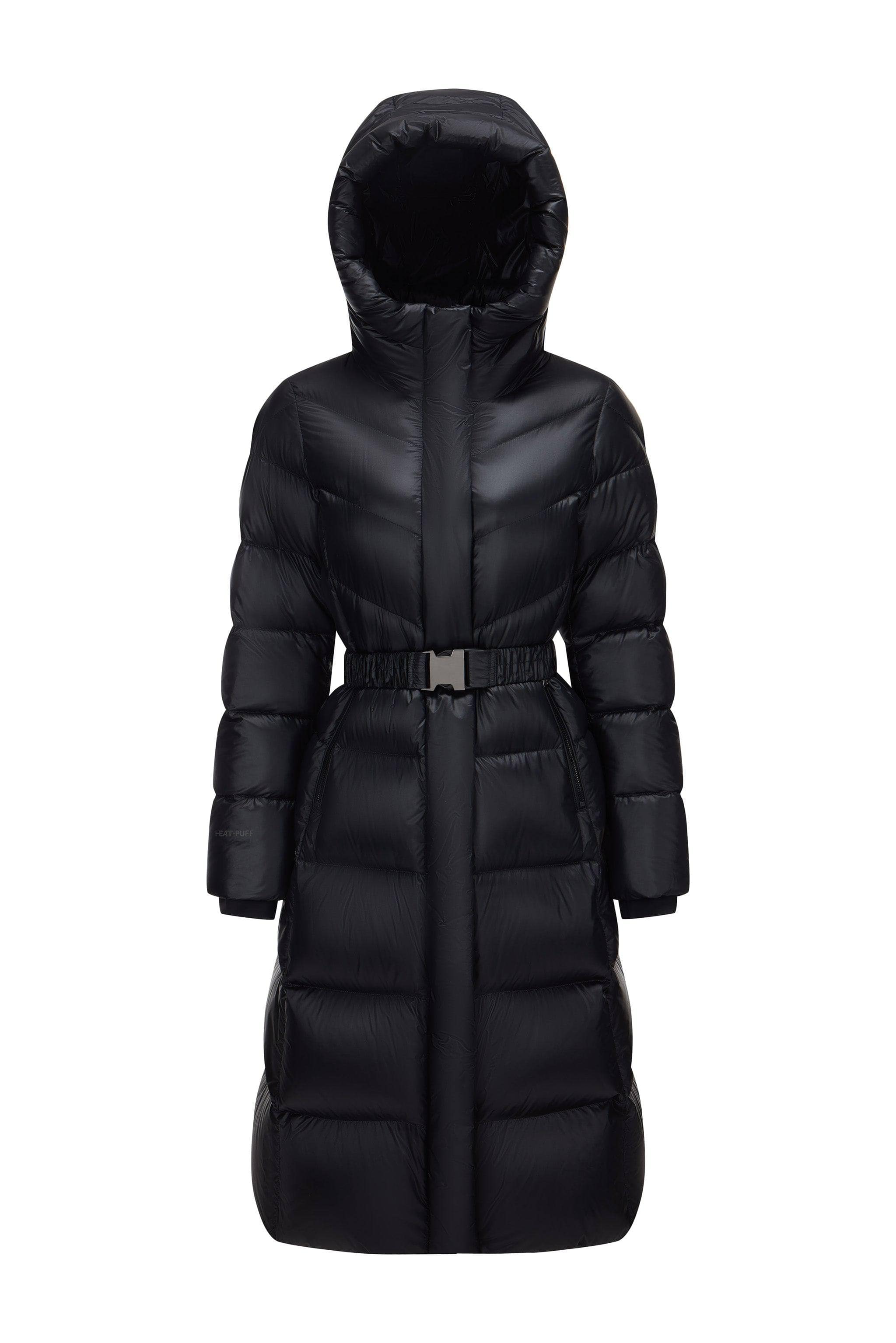 Classic Long Hooded Puffer With Belt - Image 5