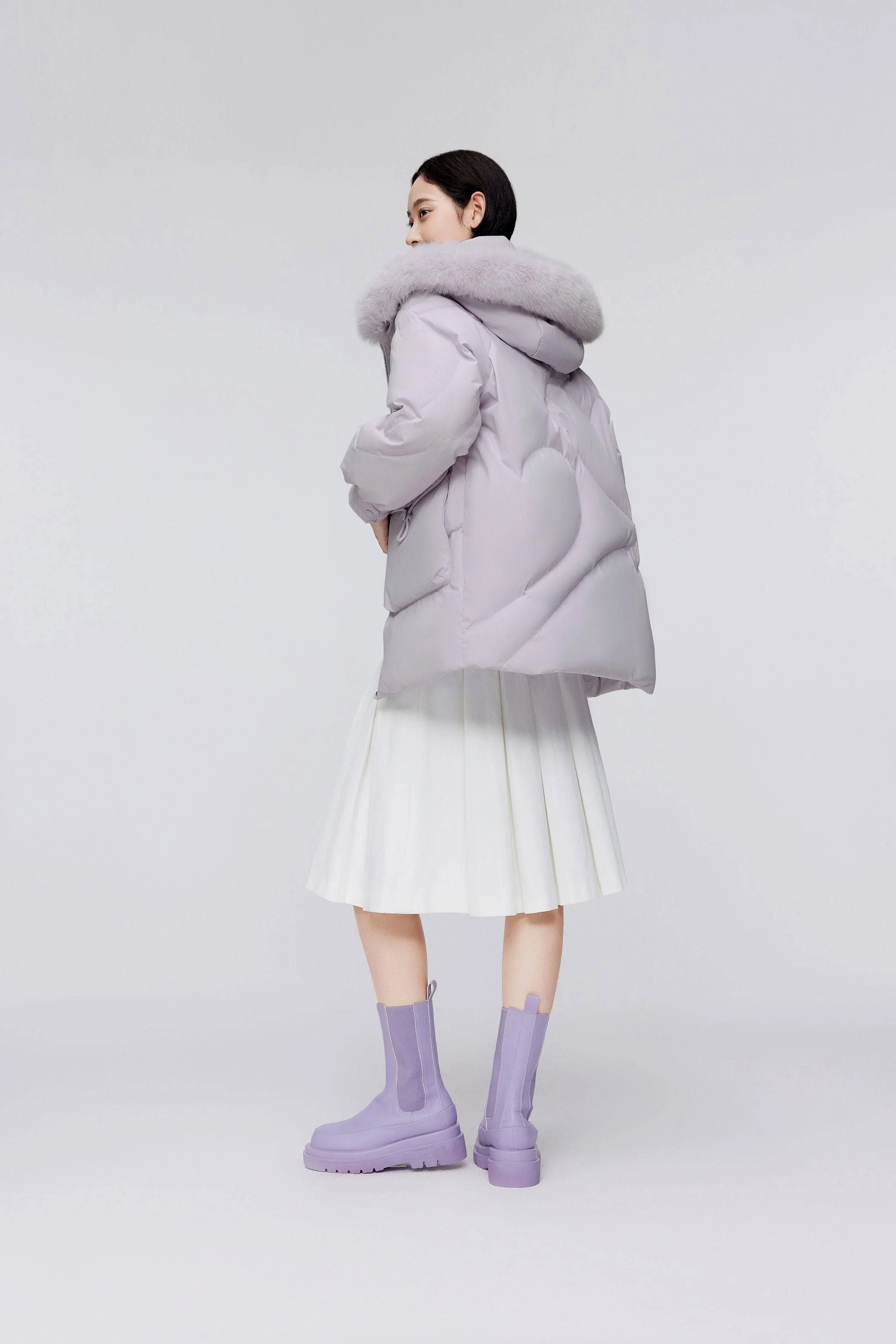 Classic Oversized Down Jacket with Fur 5268 - Image 12
