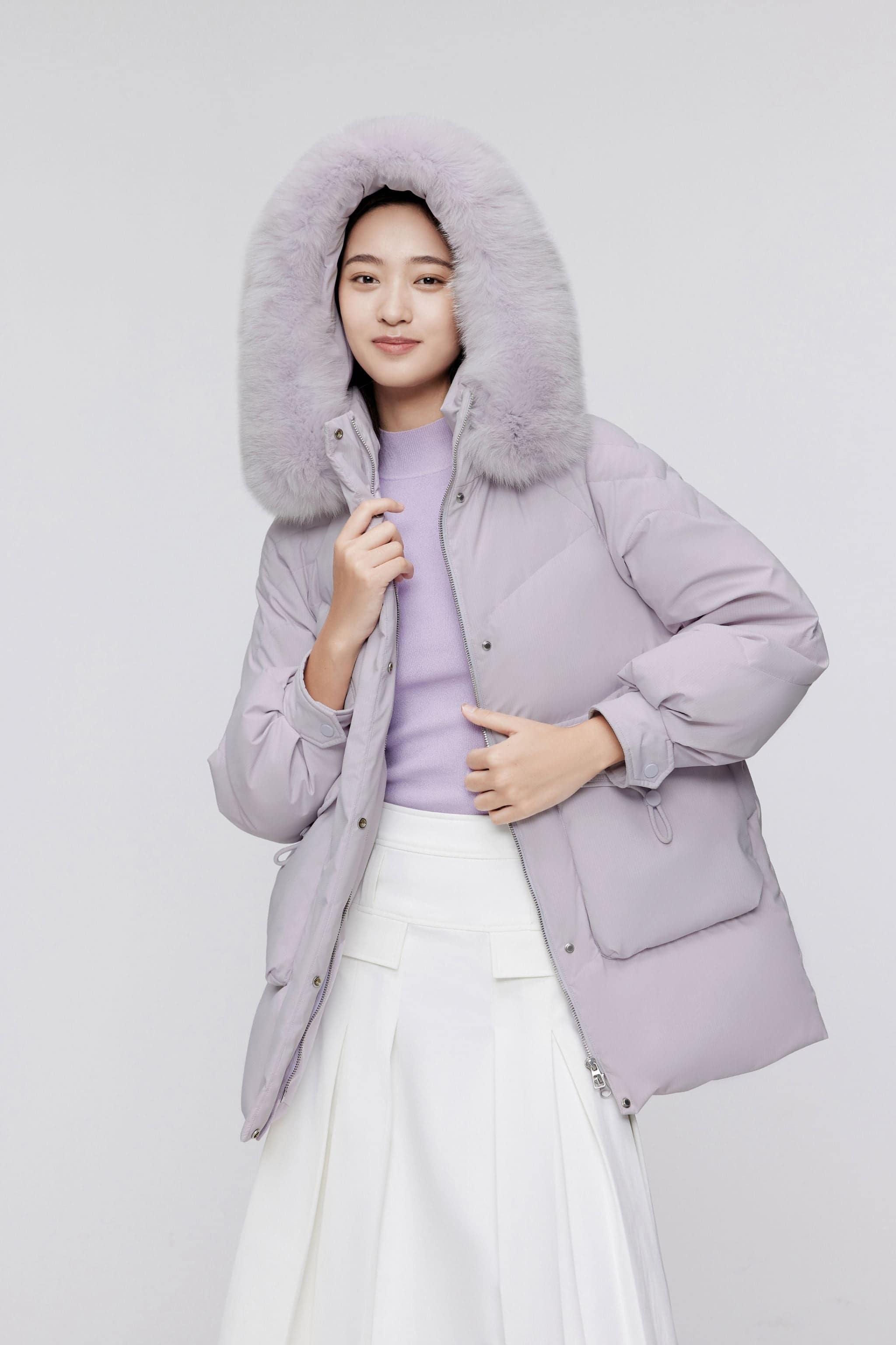 Classic Oversized Down Jacket with Fur 5268 - Image 13