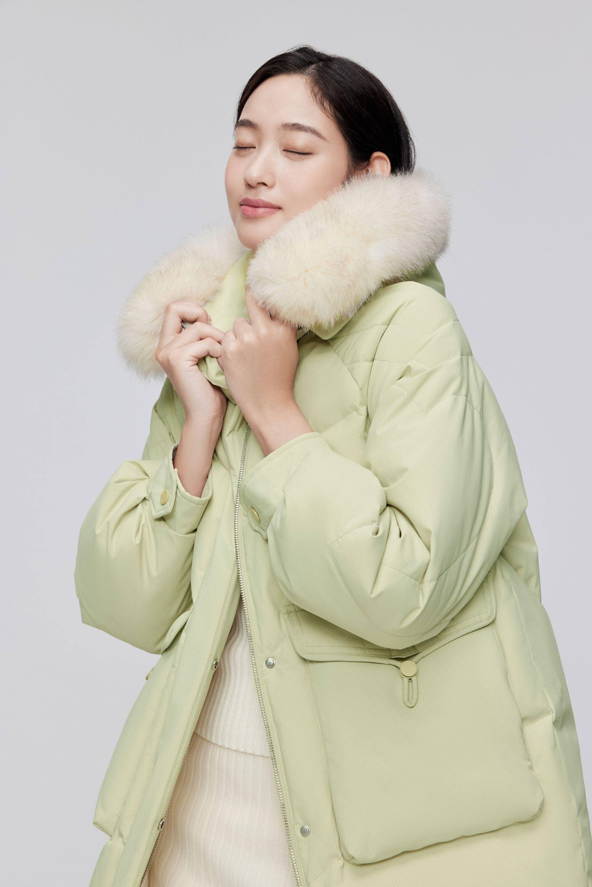 Classic Oversized Down Jacket with Fur 5268 - Image 2