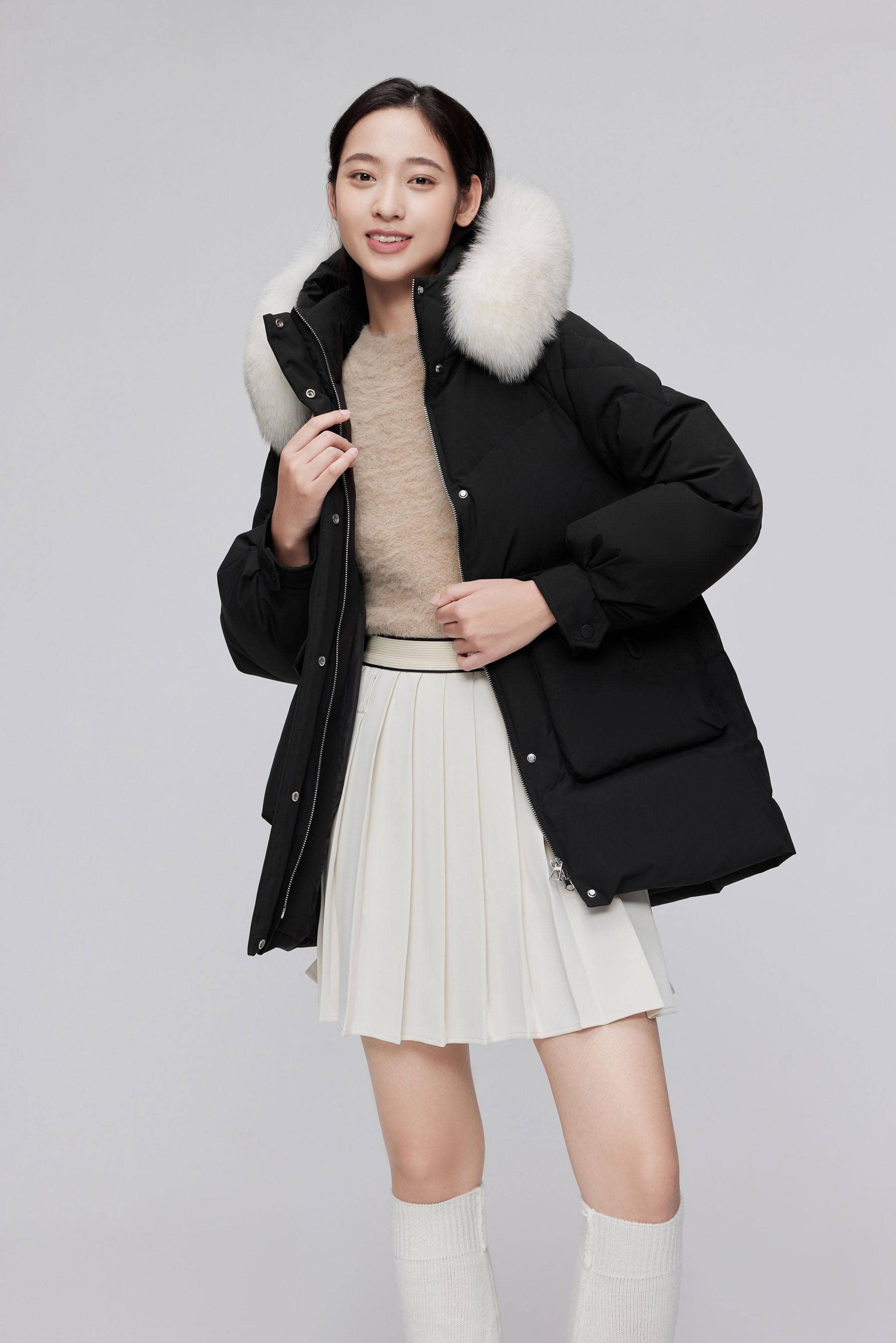 Classic Oversized Down Jacket with Fur 5268 - Image 23