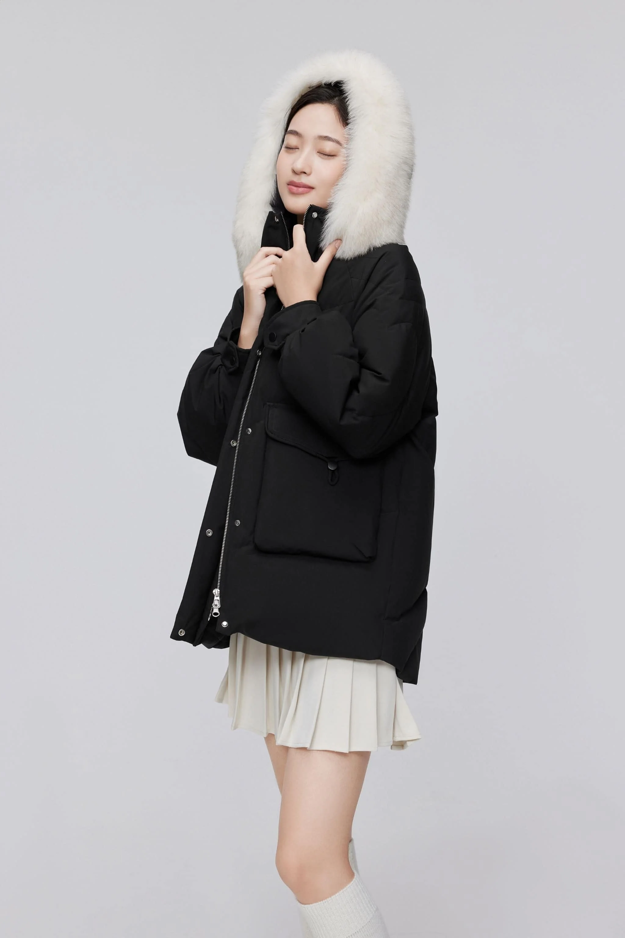 Classic Oversized Down Jacket with Fur 5268 - Image 26