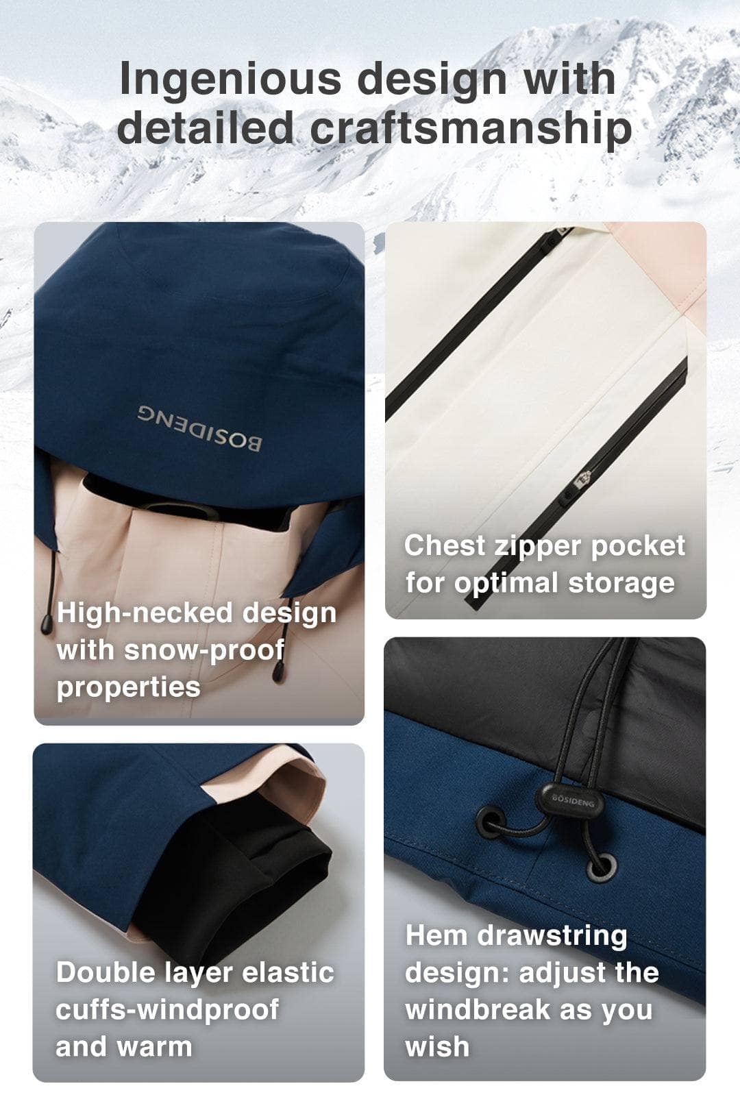 Colourblock Goose Down Ski Jacket - Image 10