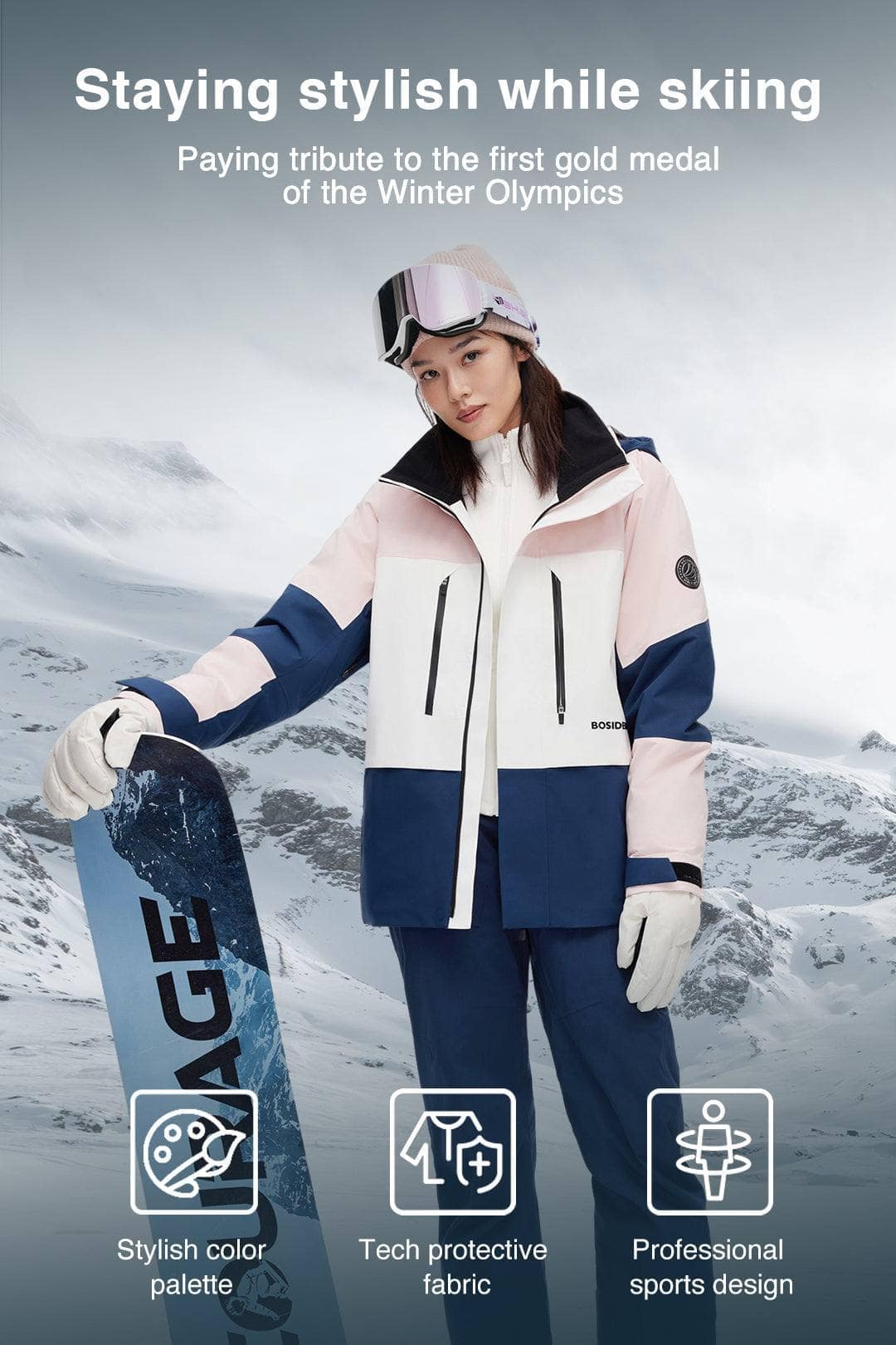Colourblock Goose Down Ski Jacket - Image 7