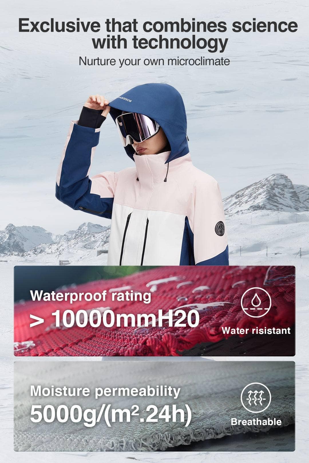 Colourblock Goose Down Ski Jacket - Image 8