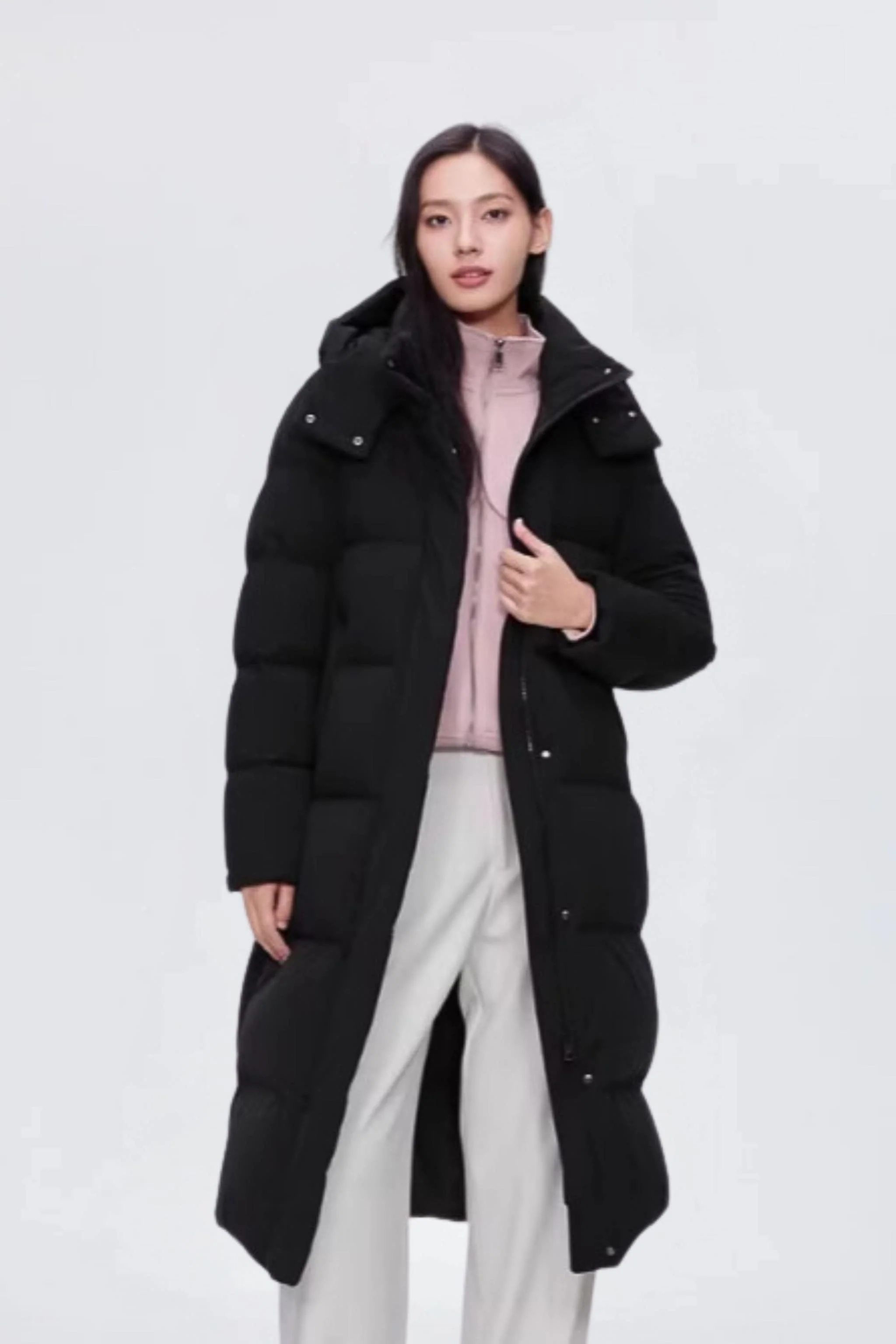 Comfy Women's Down Coat With Detachable Hood - Image 15