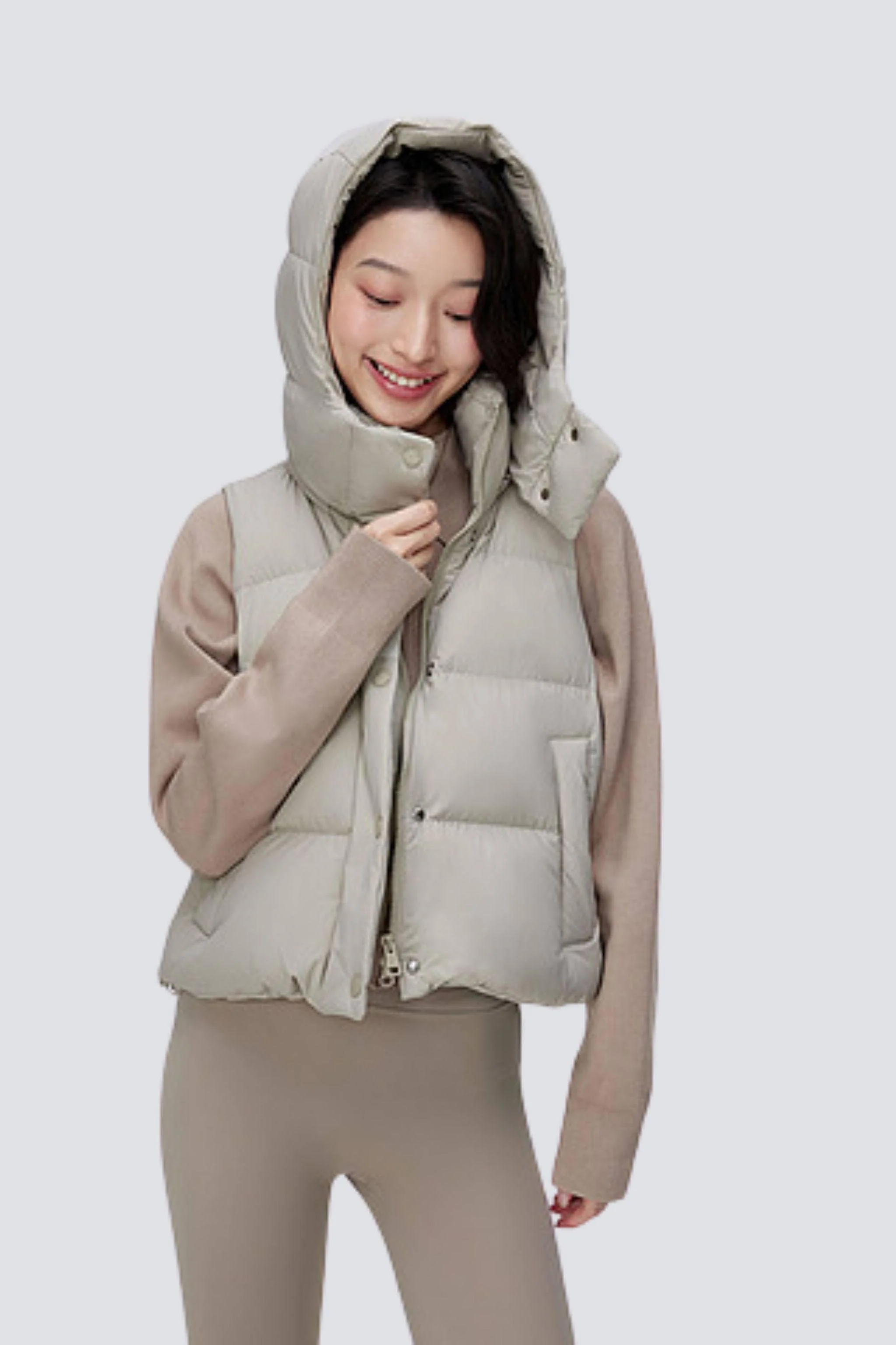 Comfy Women's Down Gilet With Detachable Hood - Image 3