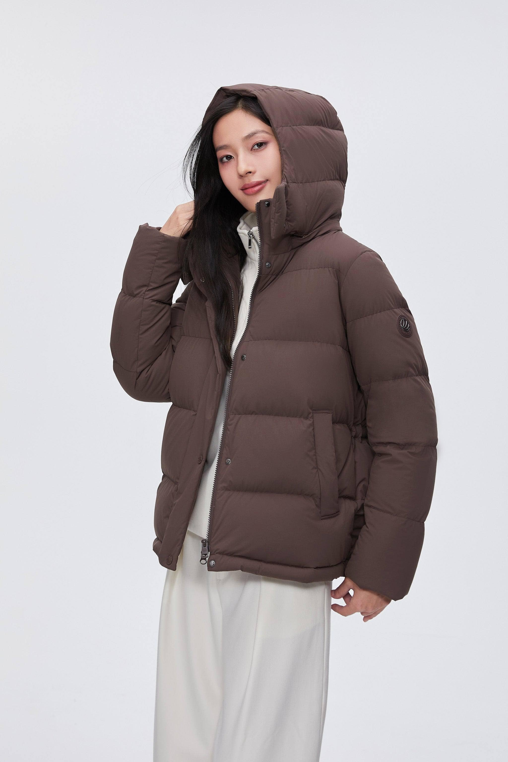 Comfy Women's Down Jacket With Detachable Hood - Image 14