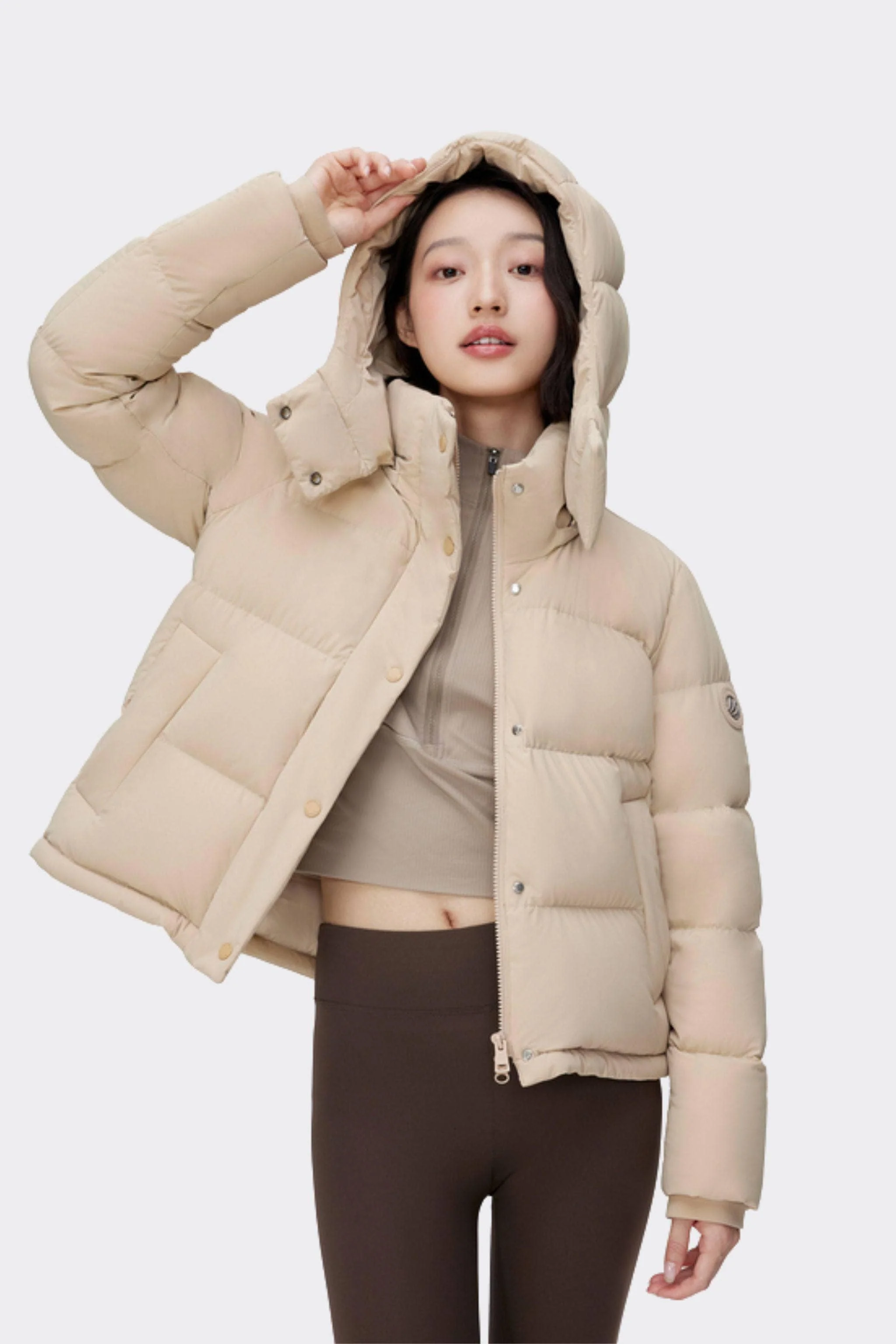 Comfy Women's Down Jacket With Detachable Hood - Image 2