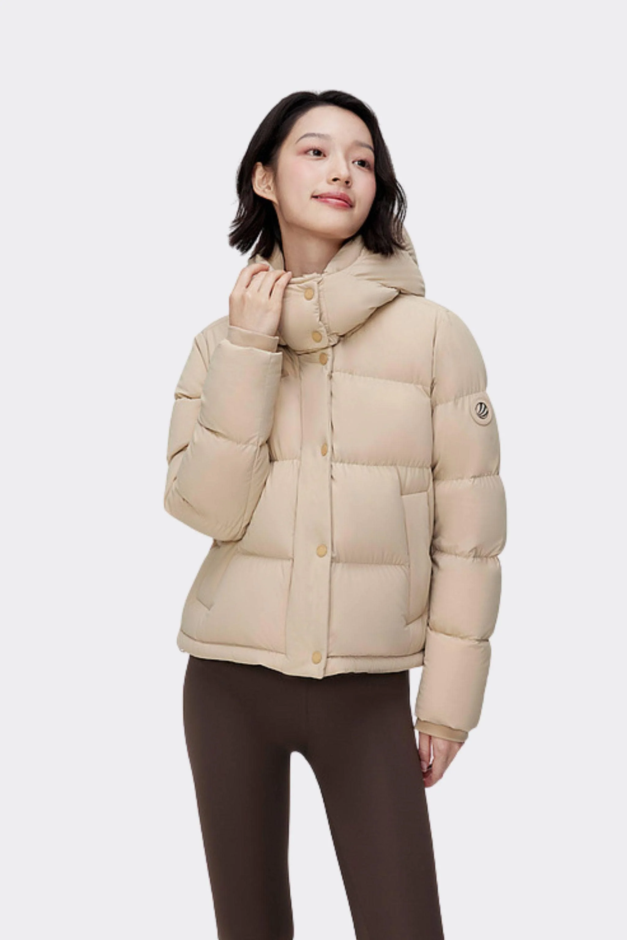 Comfy Women's Down Jacket With Detachable Hood - Image 3