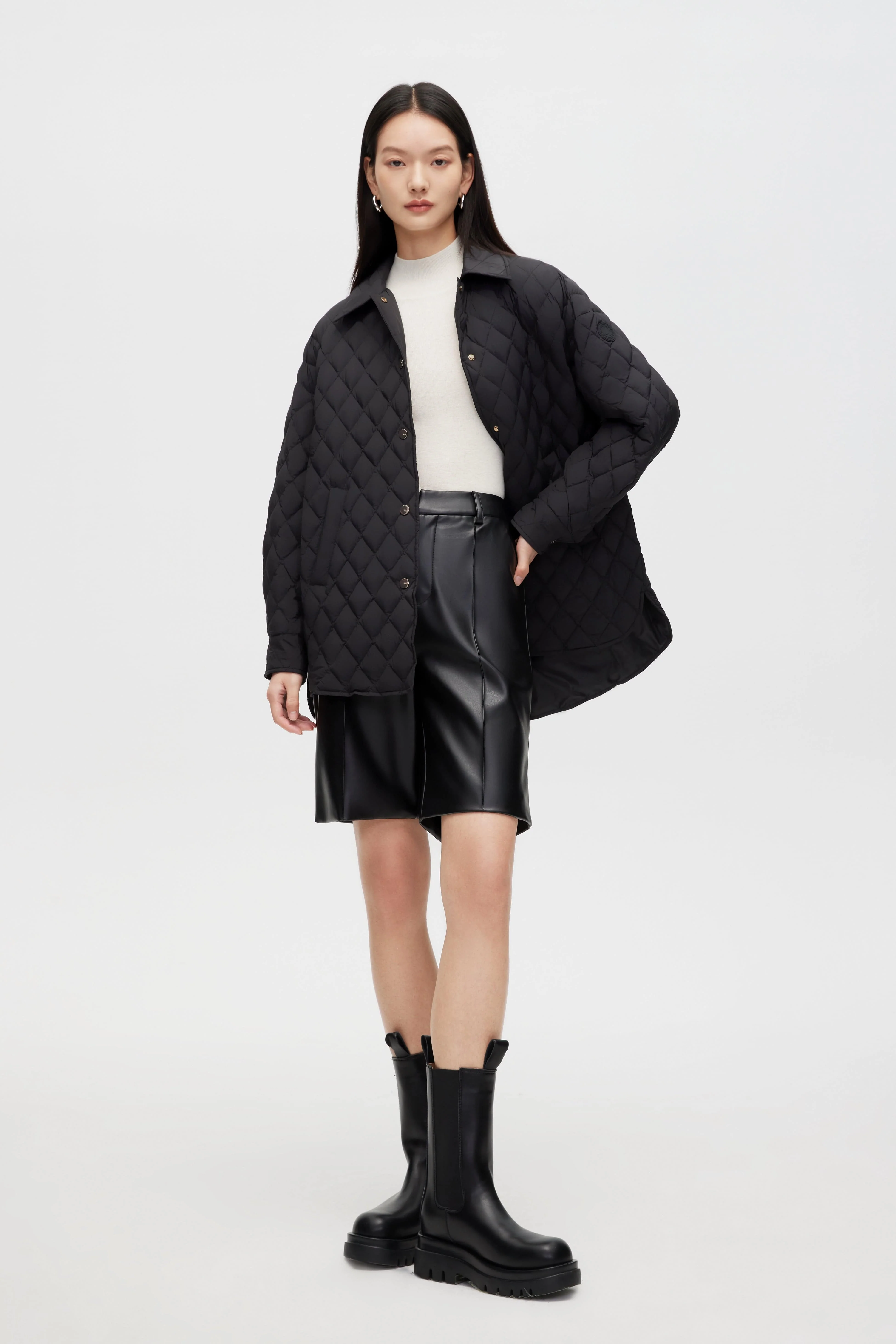 Diamond Quilted Down Jacket - Image 4