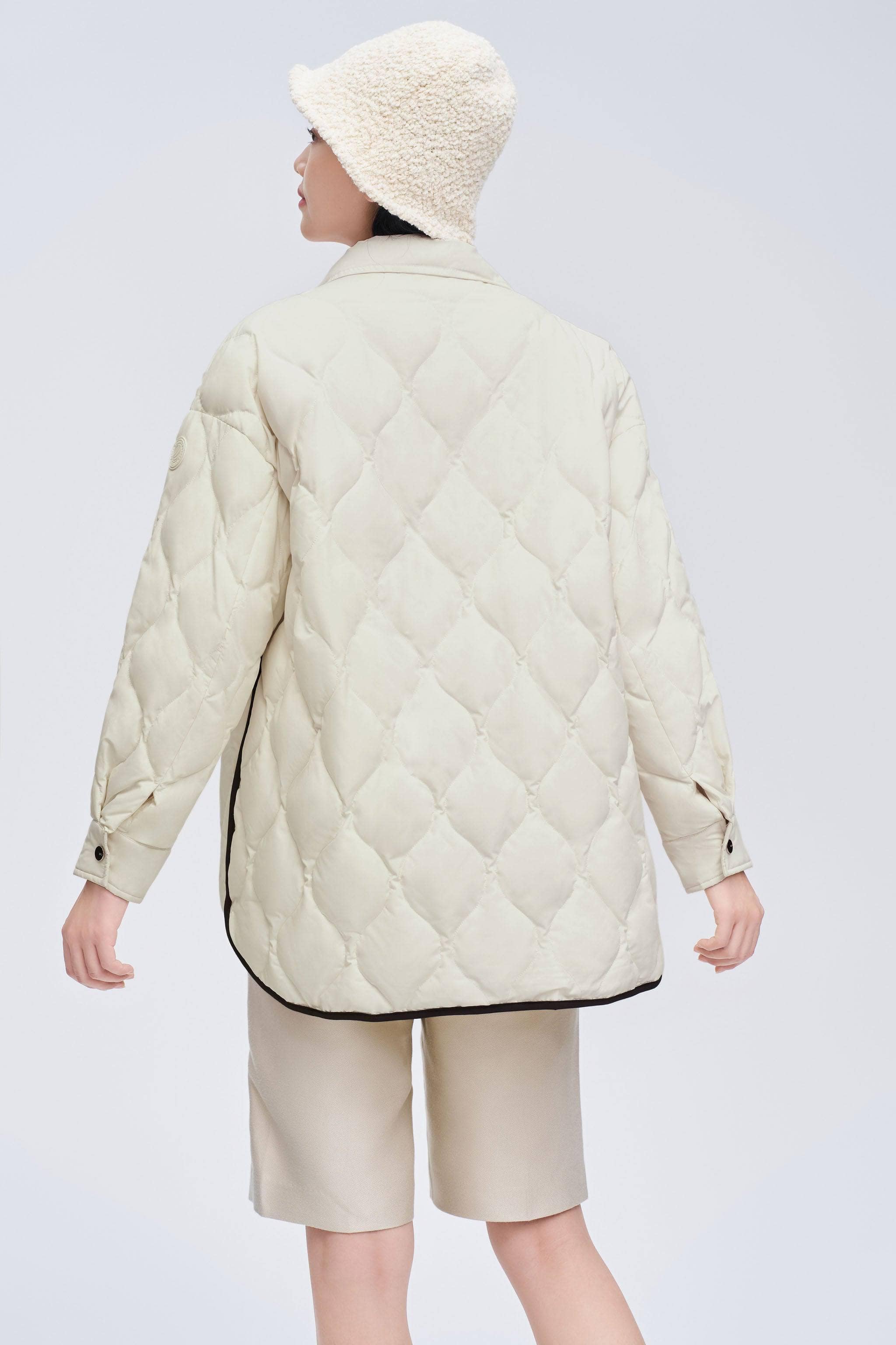 Diamond Quilted Down Shacket - Image 6