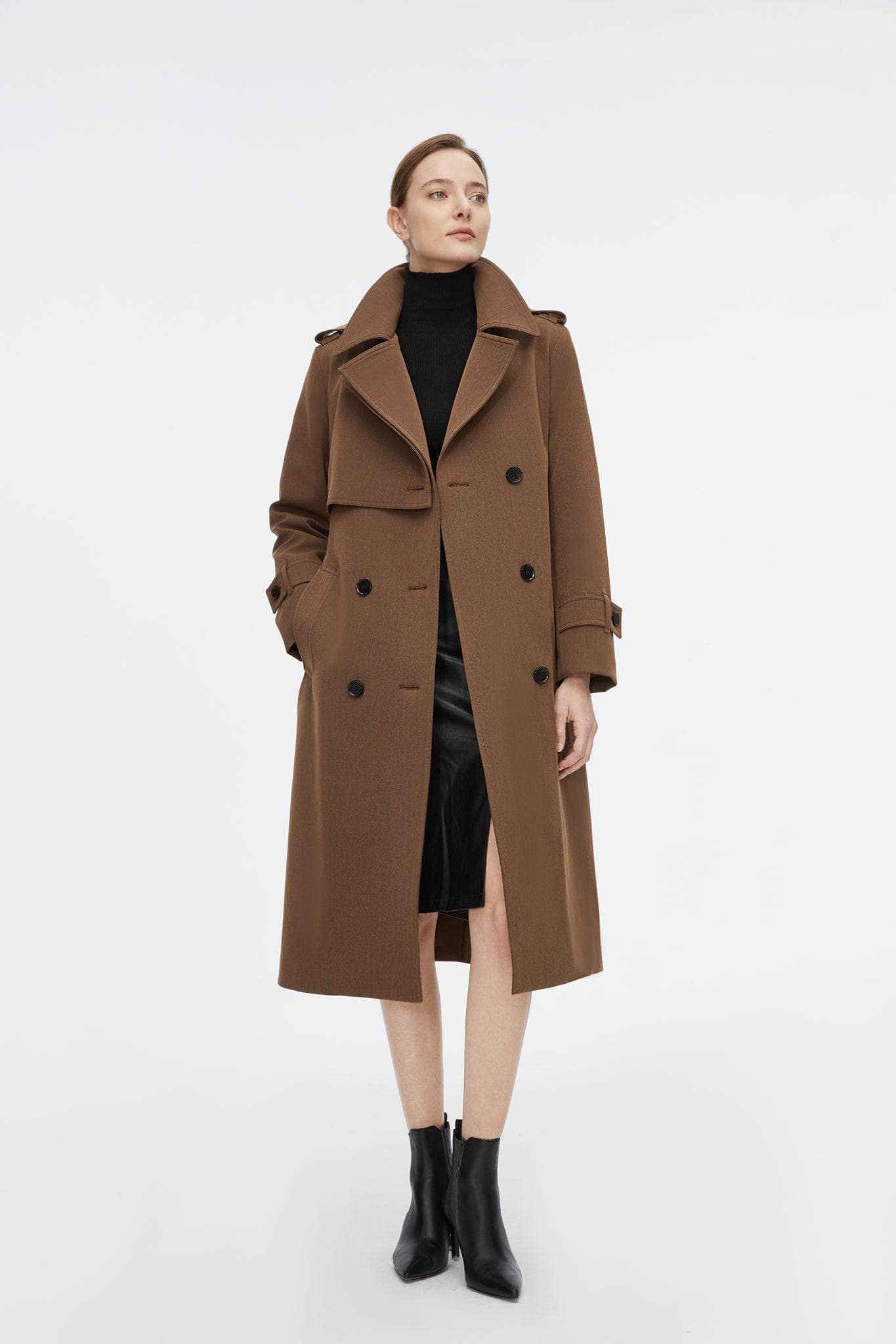 Full Length Detachable Goose Down Trench Coat - Image 13