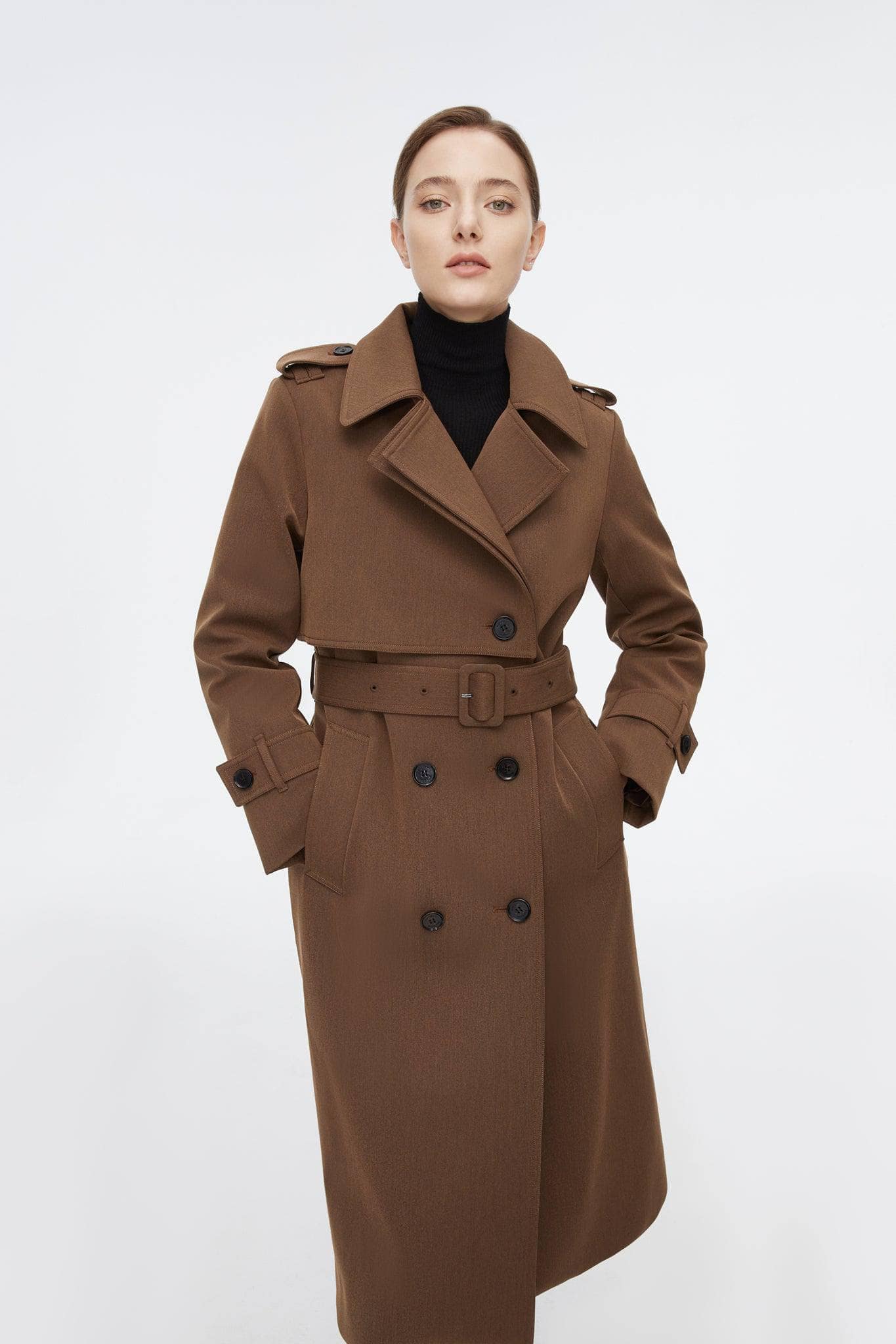 Full Length Detachable Goose Down Trench Coat - Image 14