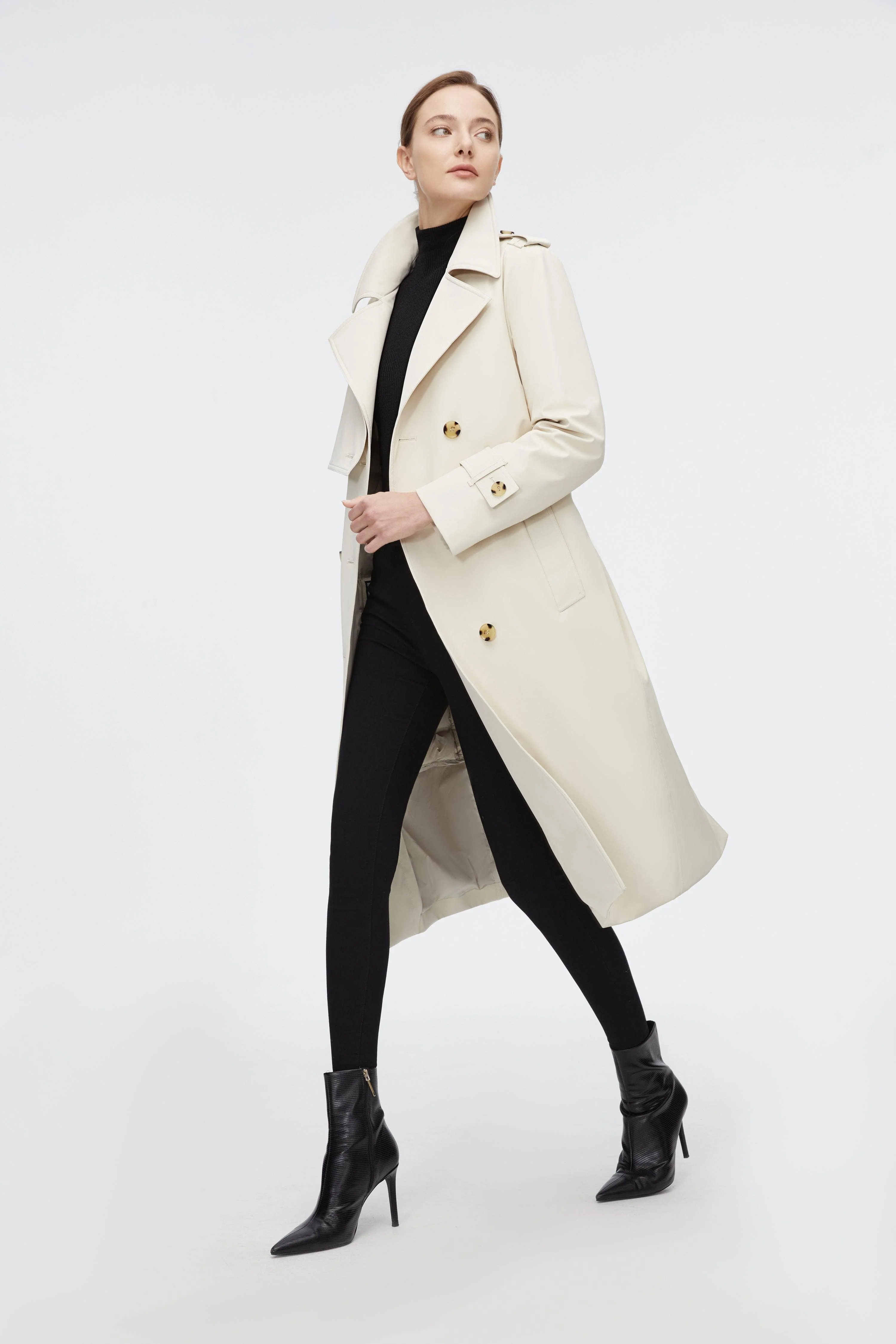 Full Length Detachable Goose Down Trench Coat - Image 22