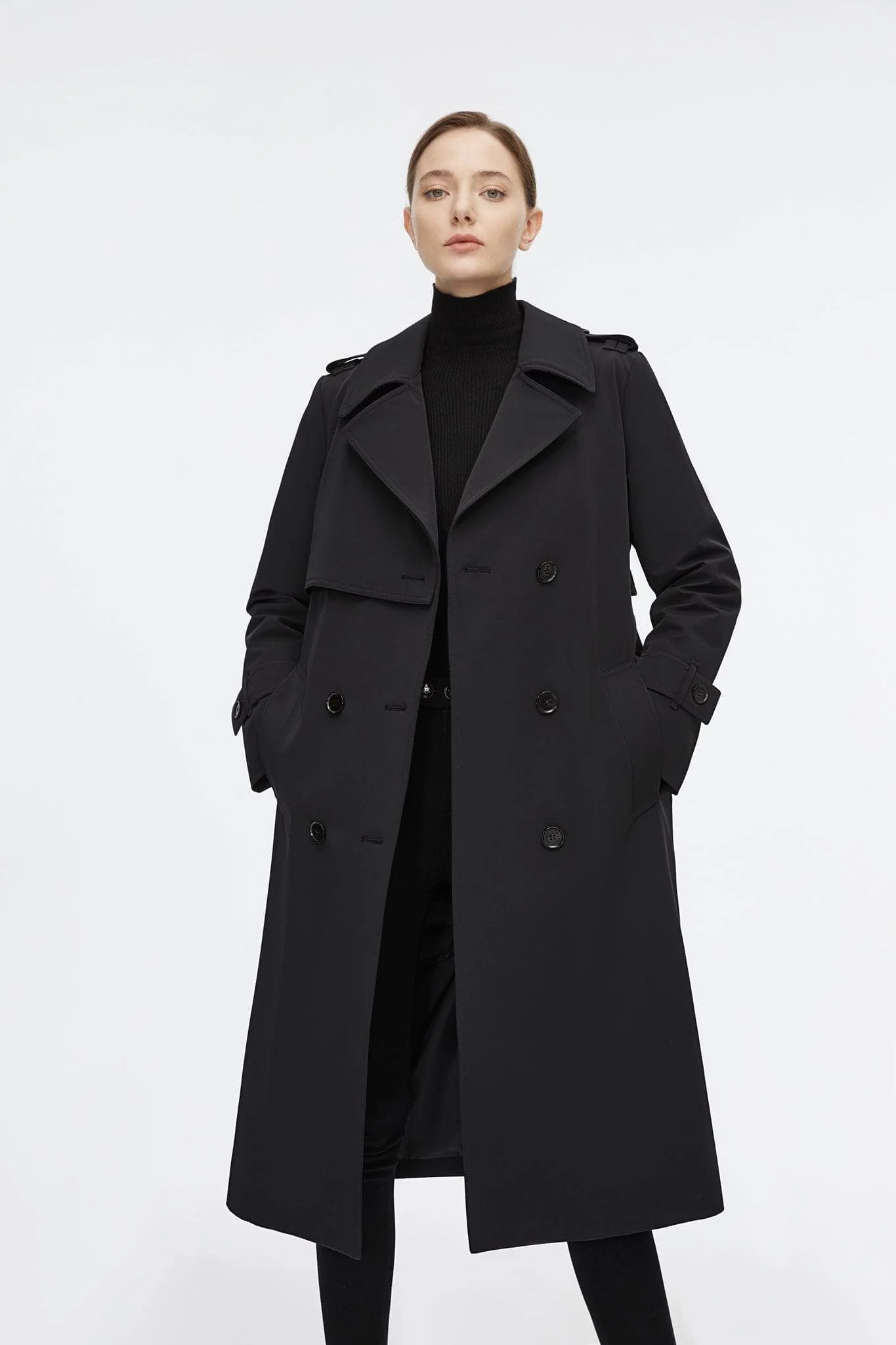 Full Length Detachable Goose Down Trench Coat - Image 31