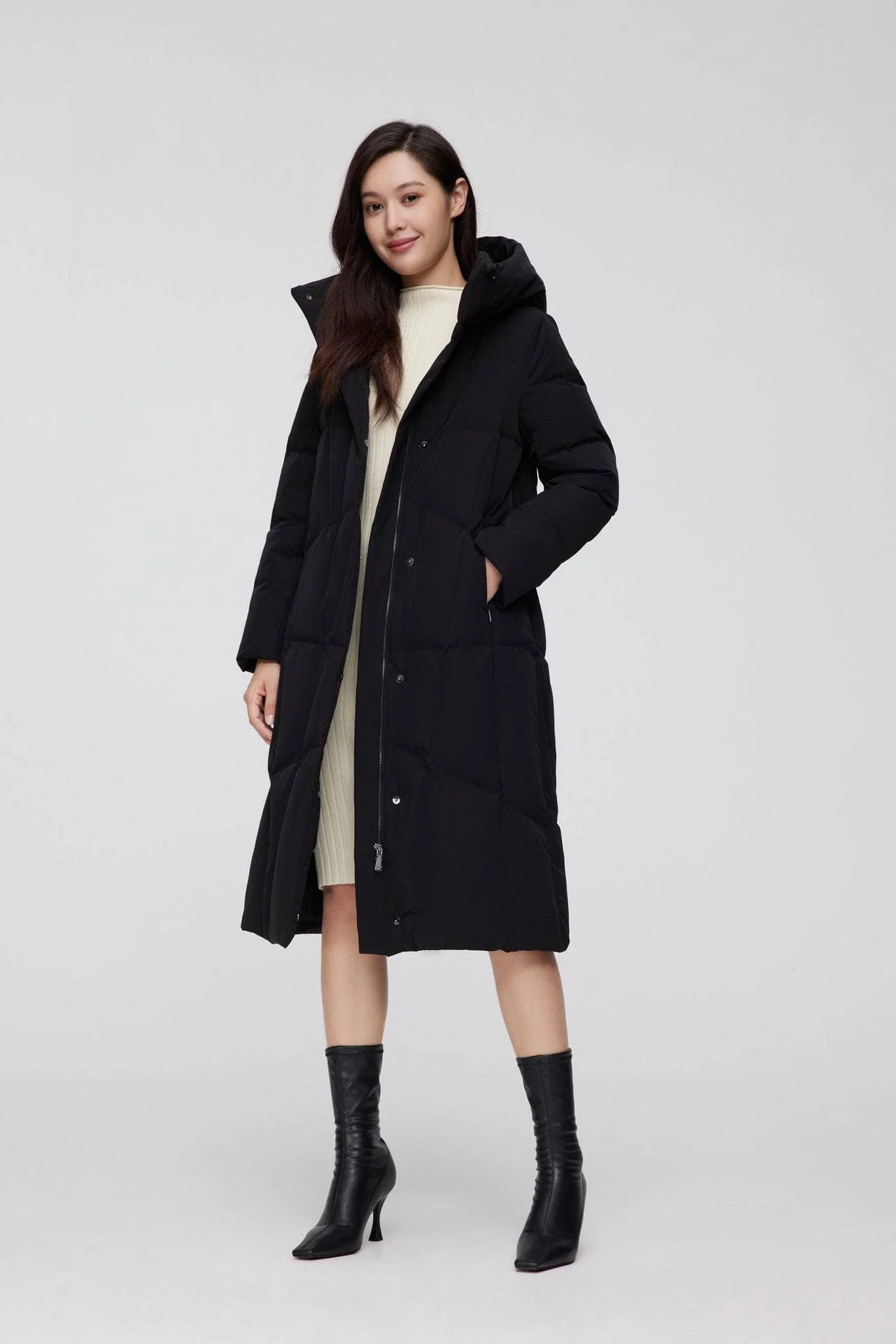 Full Length Hooded Goose Down Jacket - Image 2