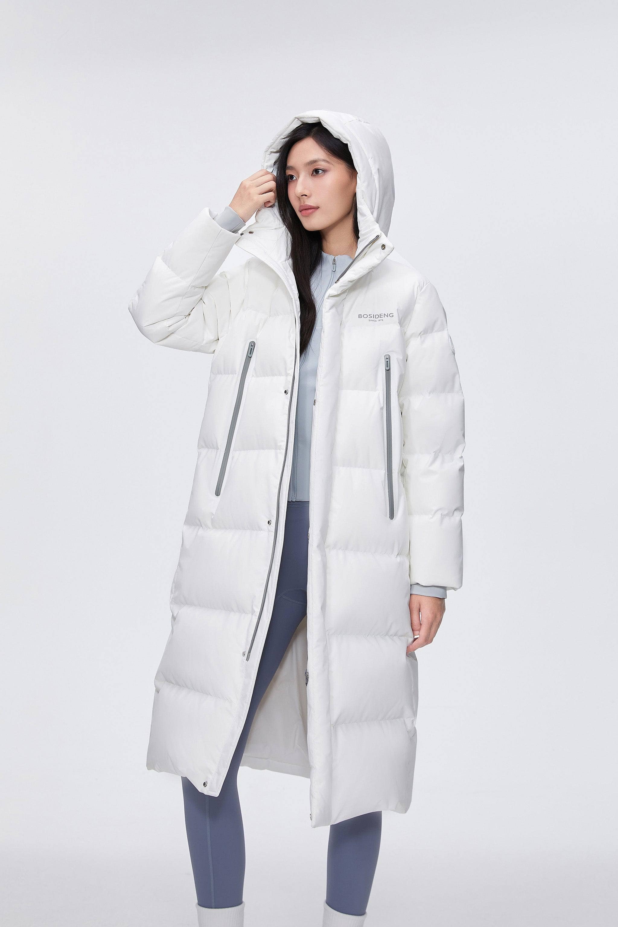Full Length Sporty Style Hoody Down Coat - Image 2