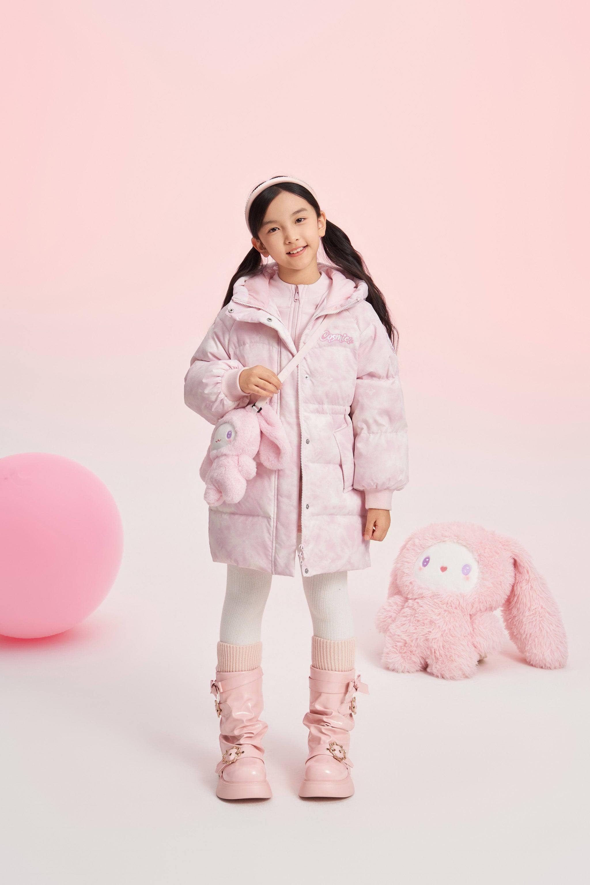 Girls Floppy Bunny Down Coat - Image 8
