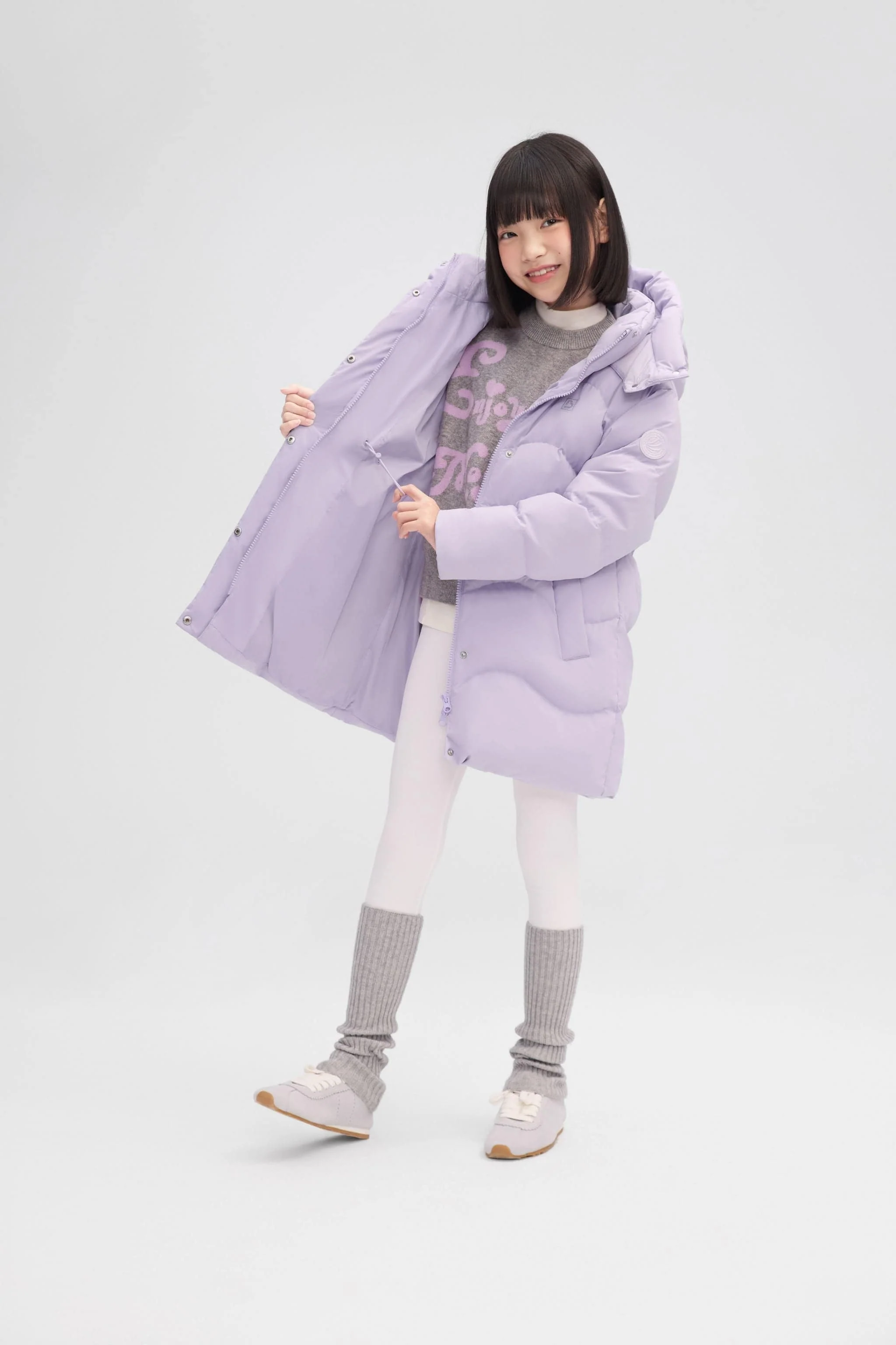 Girl's Mid-Length Down Jacket 318 - Image 3
