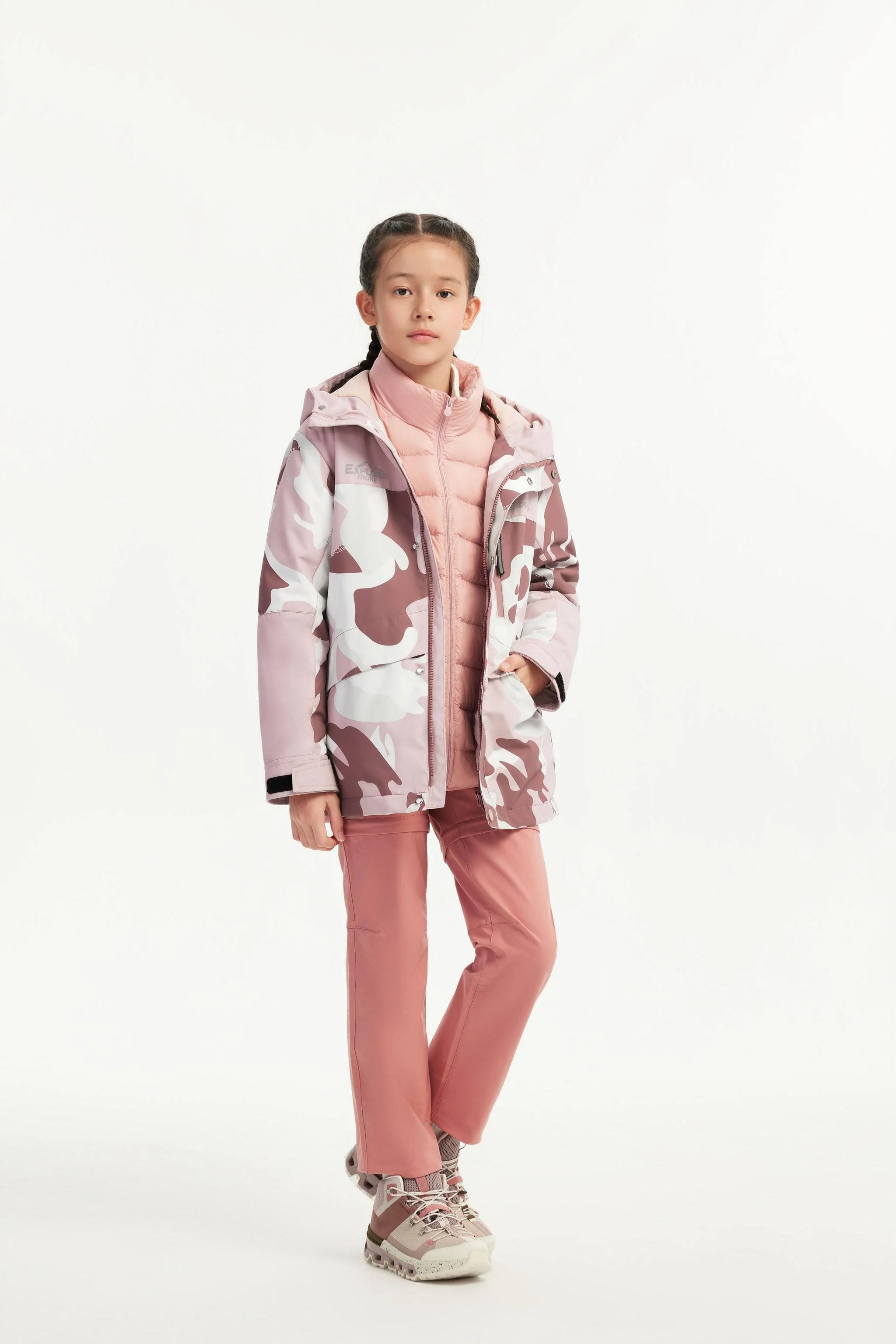Kid's 3 in 1 Waterproof Hoody Down Jacket - Image 11
