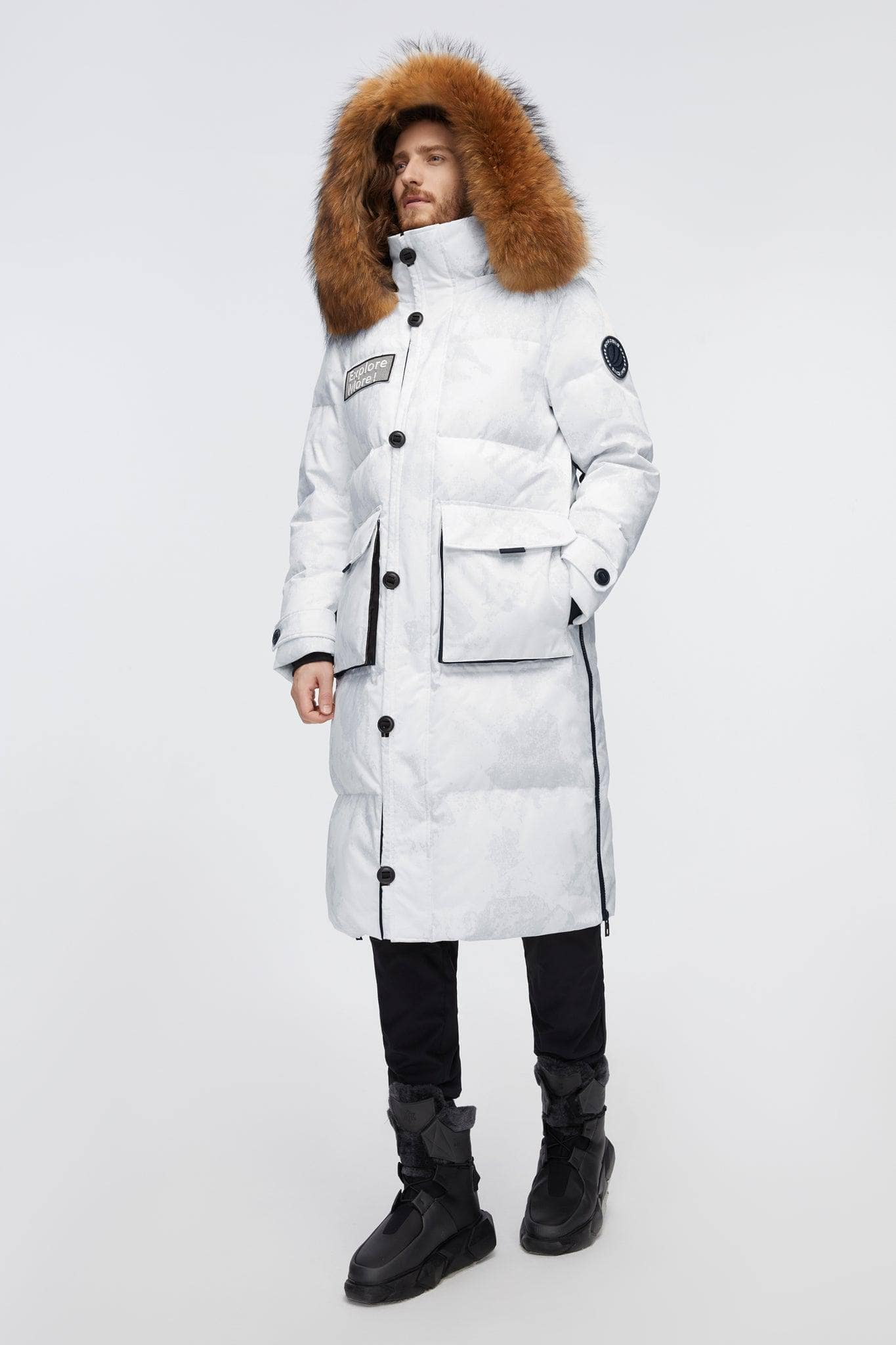 Long Goose Down Jacket With Hood - Image 10