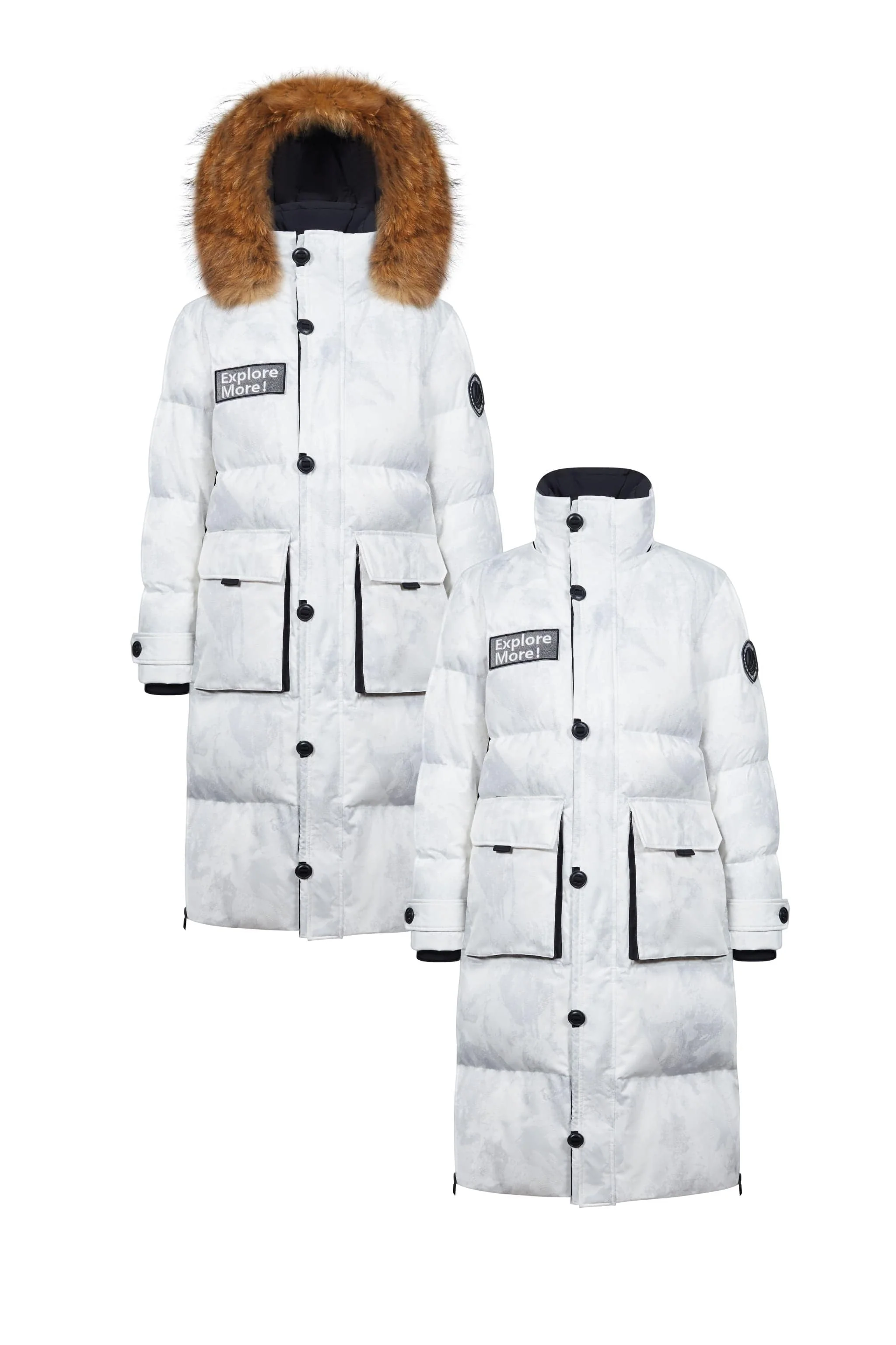 Long Goose Down Jacket With Hood - Image 14