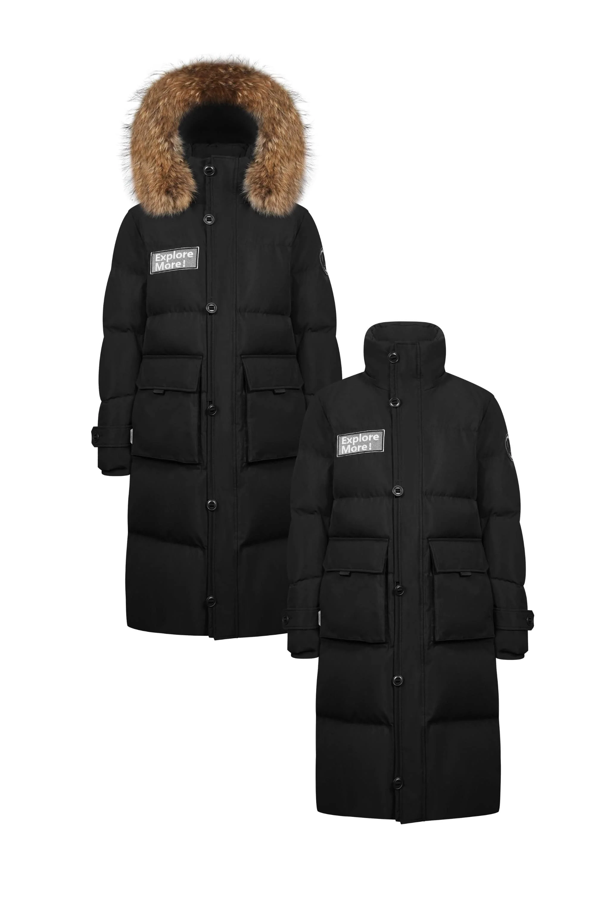 Long Goose Down Jacket With Hood - Image 6